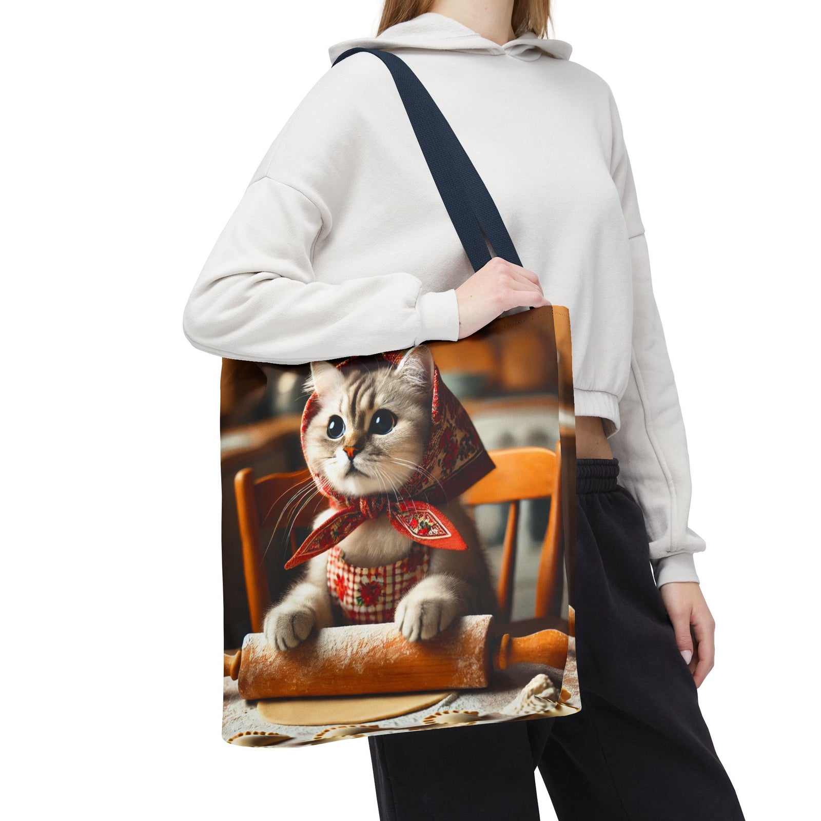 Adorable Polish Cat With Rolling Pin Tote Bag