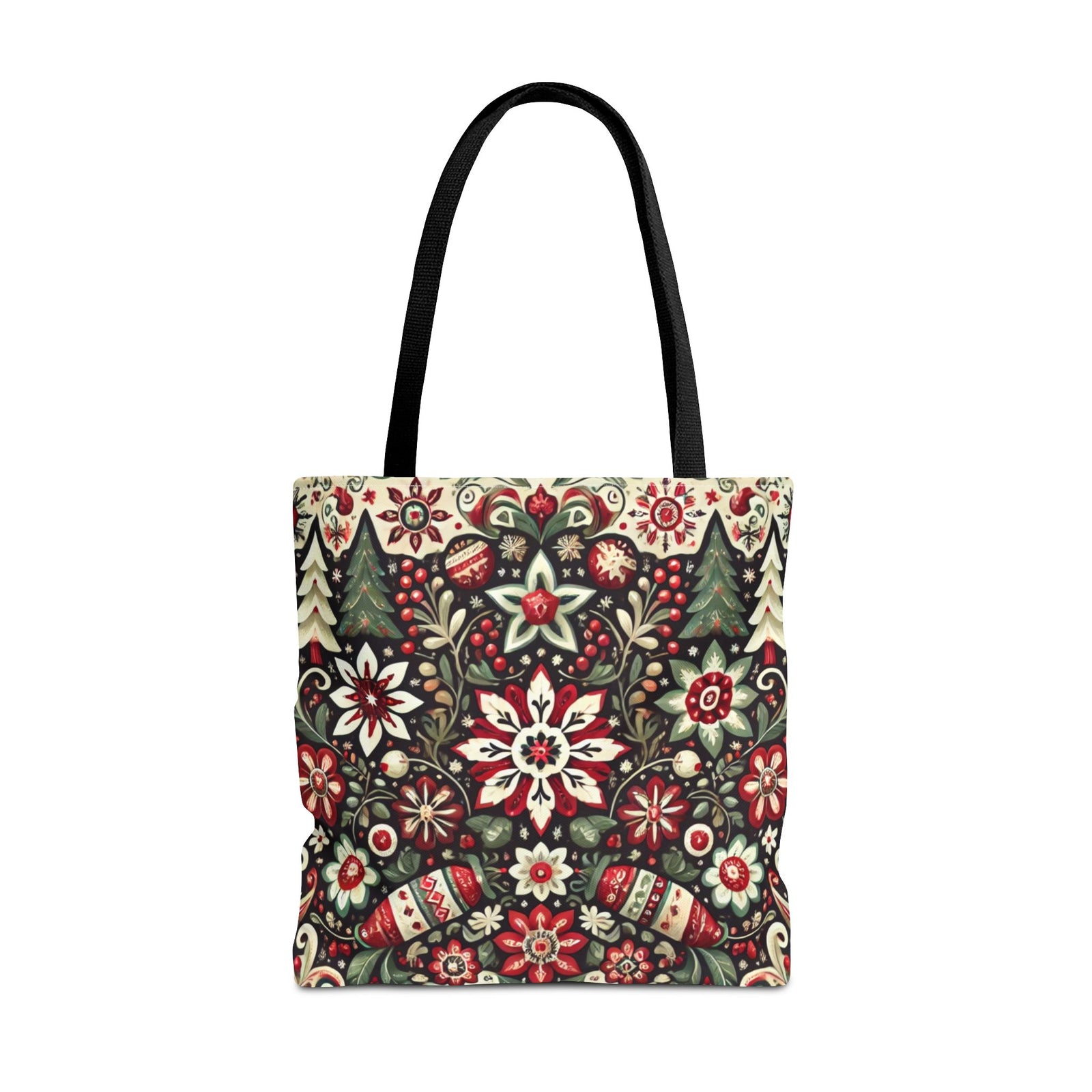 Antique Holiday Retro Christmas Folk Art Tote Bag