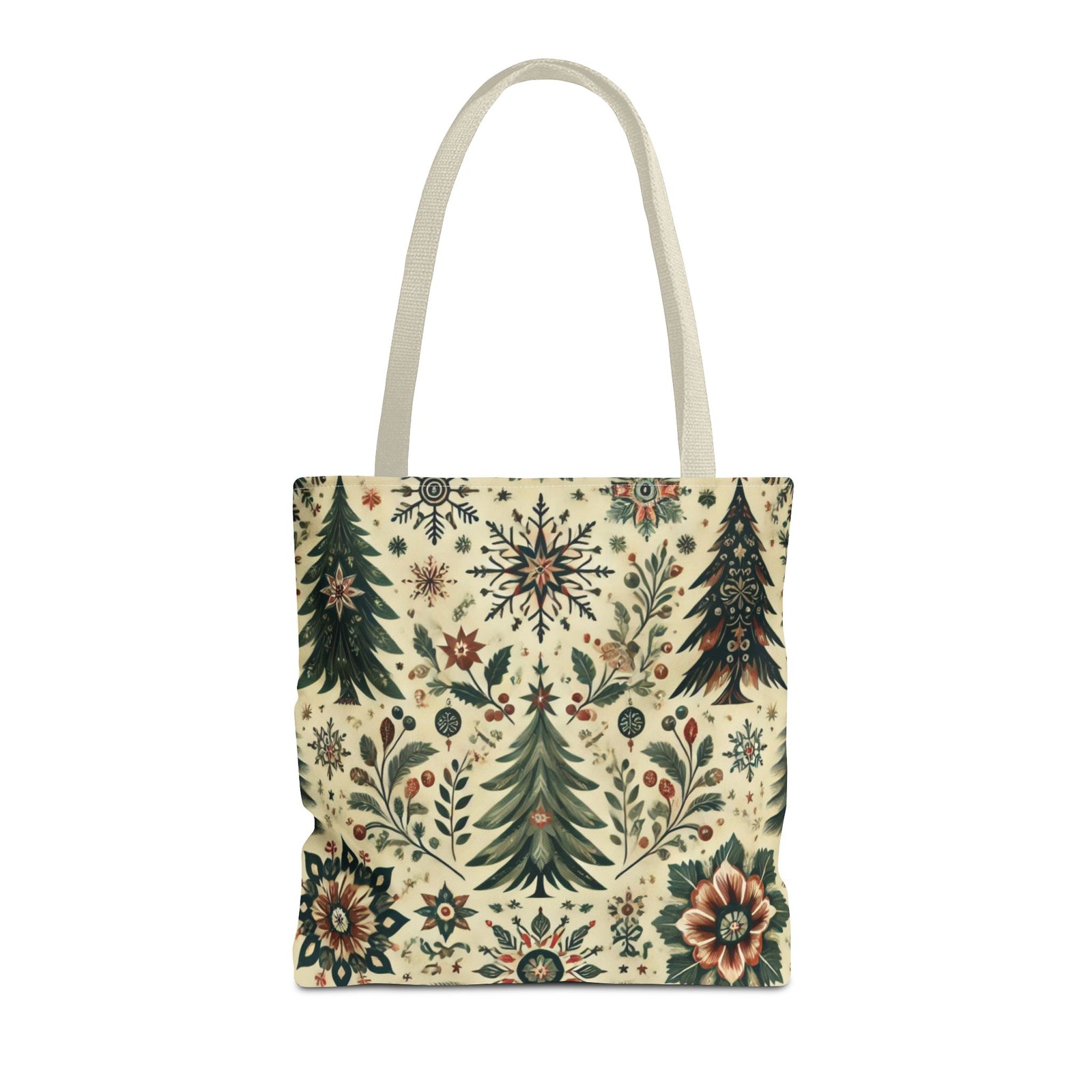Vintage Retro Christmas Tree Holiday Tote Bag