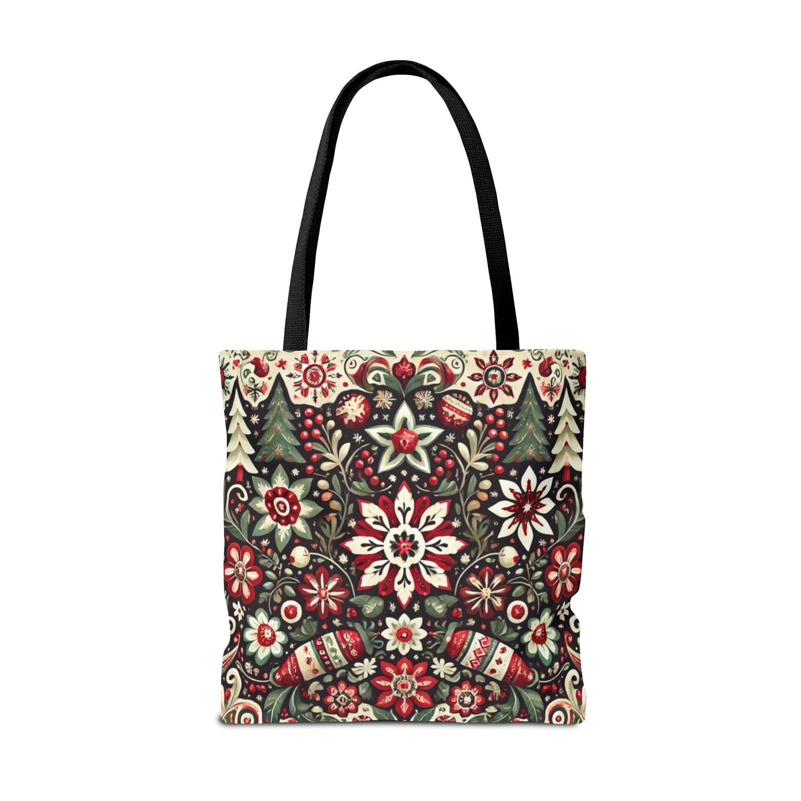 Antique Holiday Retro Christmas Folk Art Tote Bag