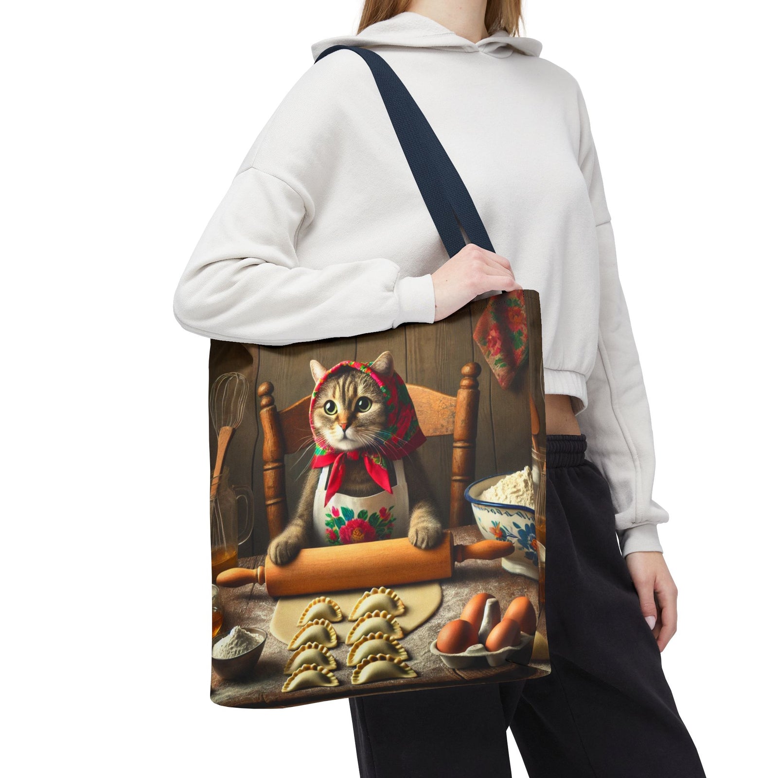 Polish Cat Making Pierogi Tote Bag