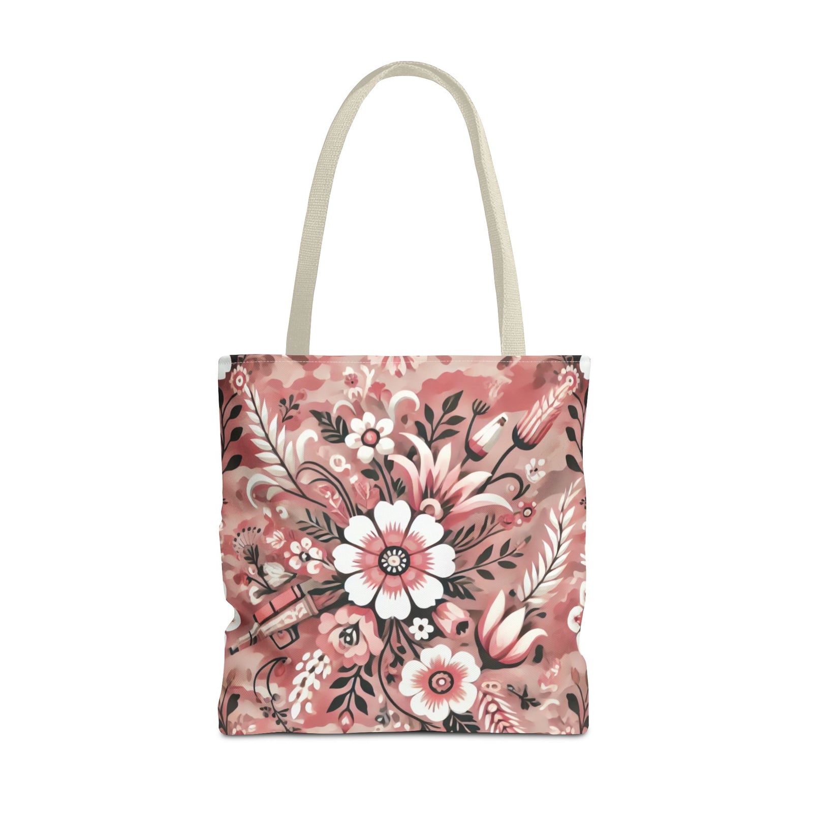 Pink Camouflage Floral Pattern Tote Bag