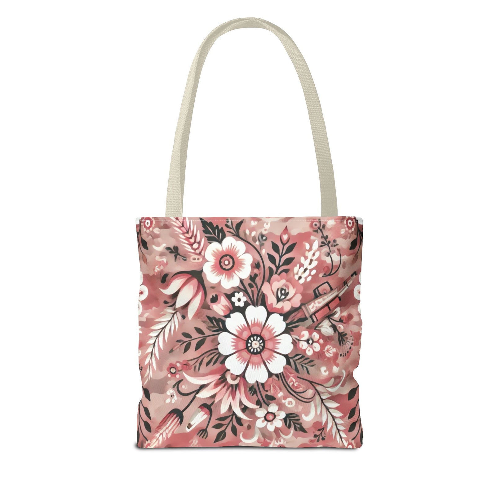 Pink Camouflage Floral Pattern Tote Bag