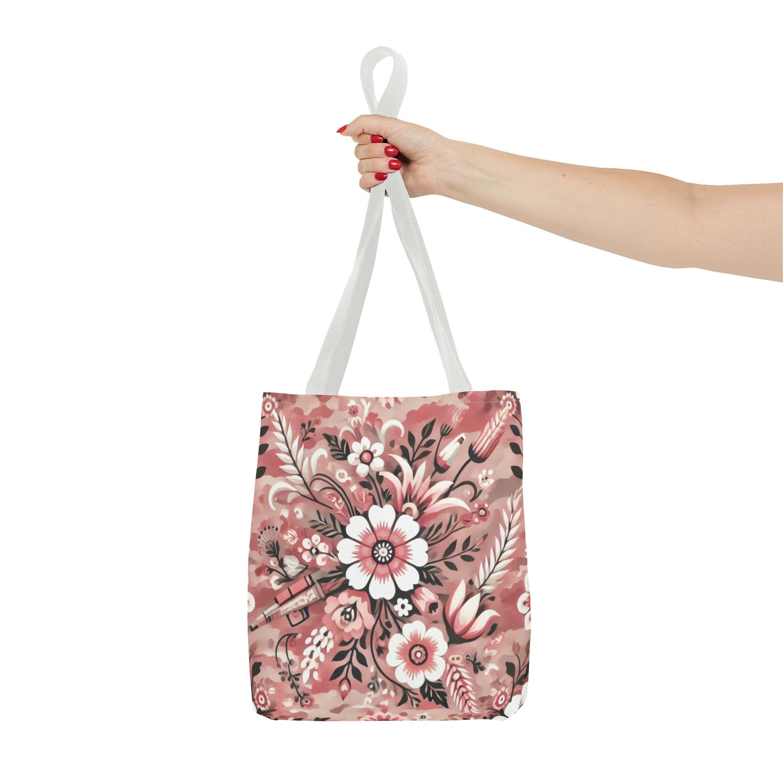 Pink Camouflage Floral Pattern Tote Bag