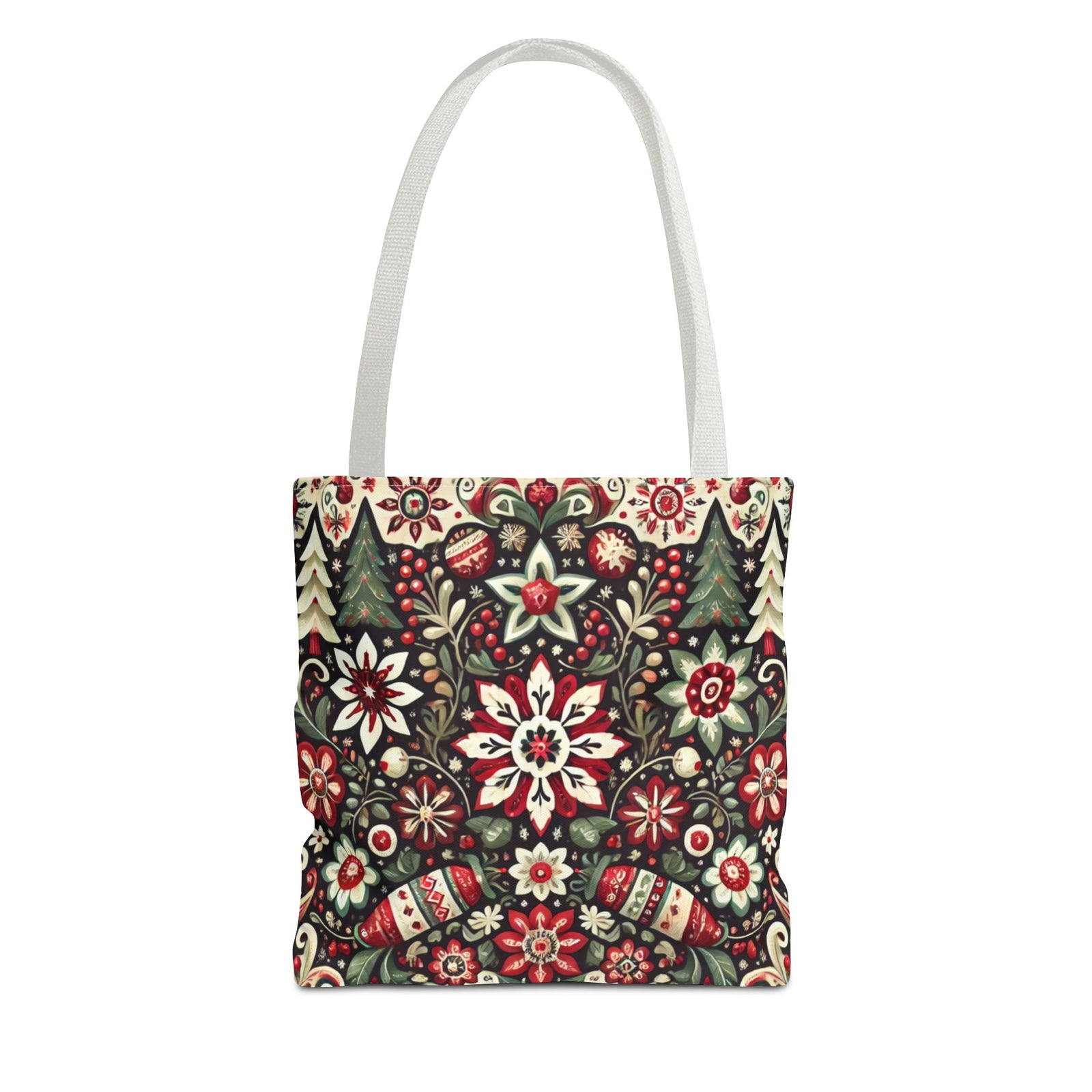 Antique Holiday Retro Christmas Folk Art Tote Bag