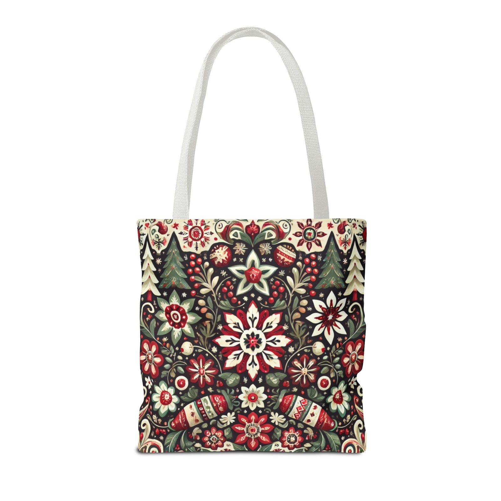 Antique Holiday Retro Christmas Folk Art Tote Bag