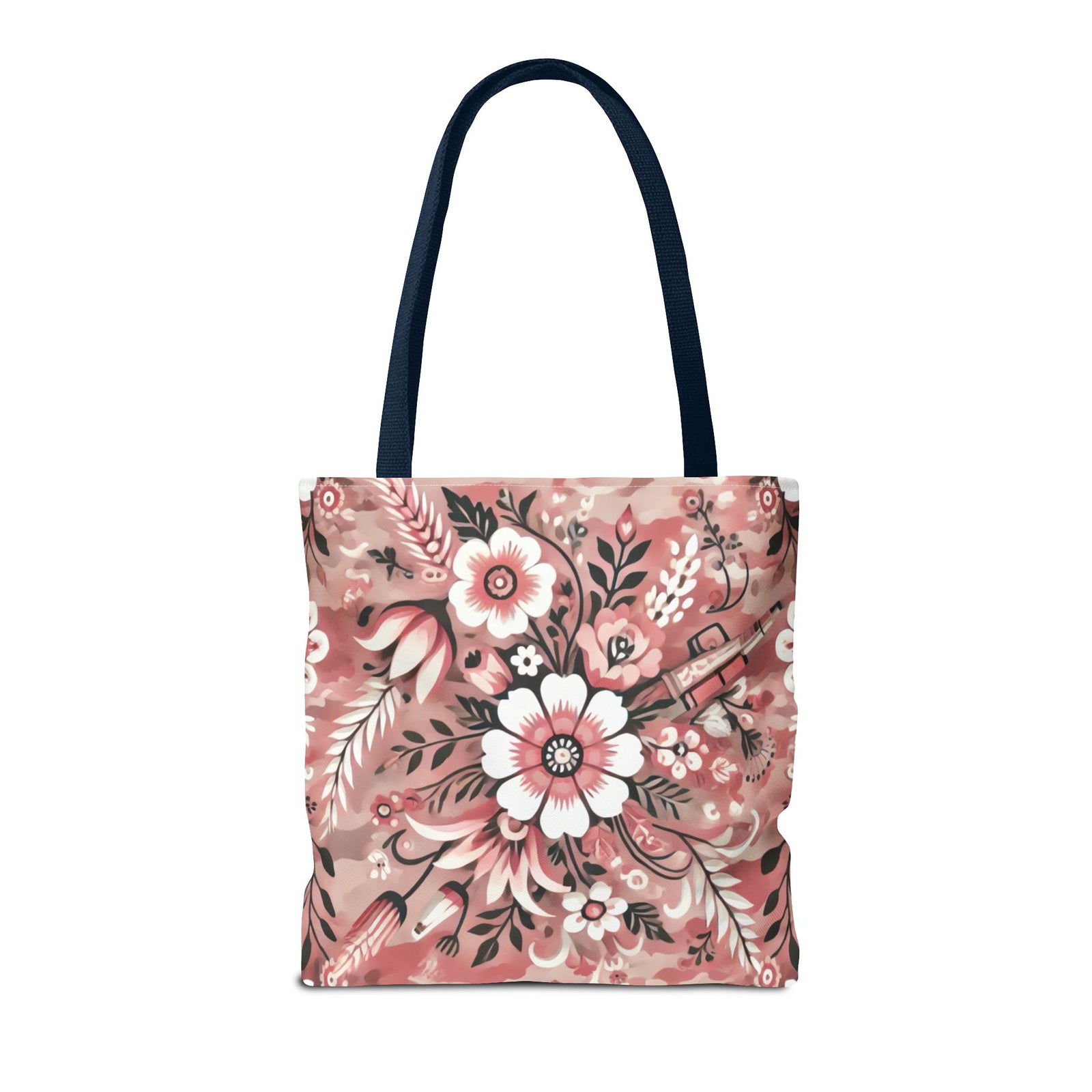 Pink Camouflage Floral Pattern Tote Bag