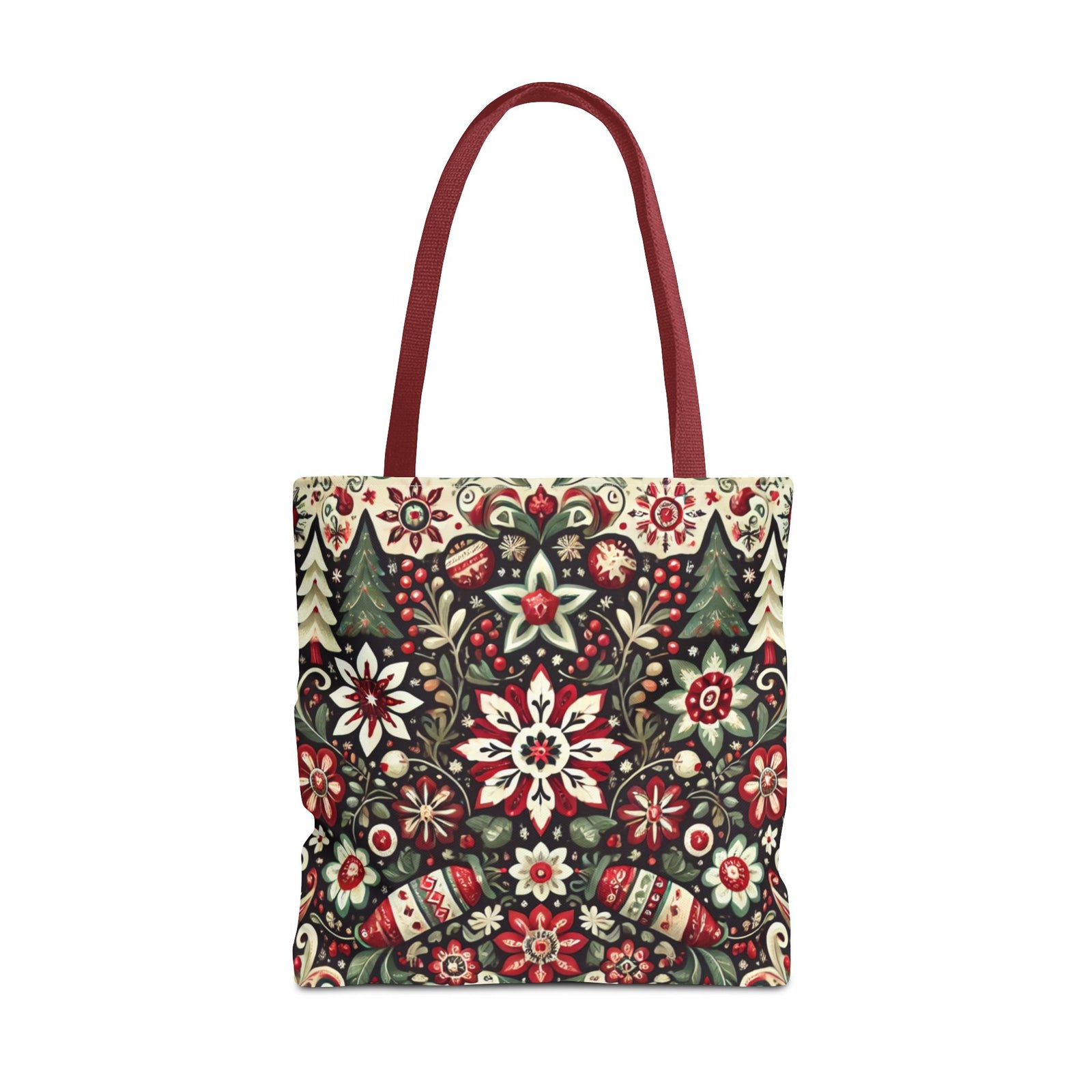 Antique Holiday Retro Christmas Folk Art Tote Bag