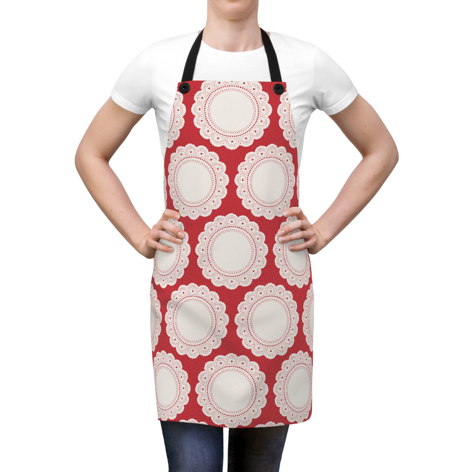 Lace Doily Pattern Poly Twill Apron
