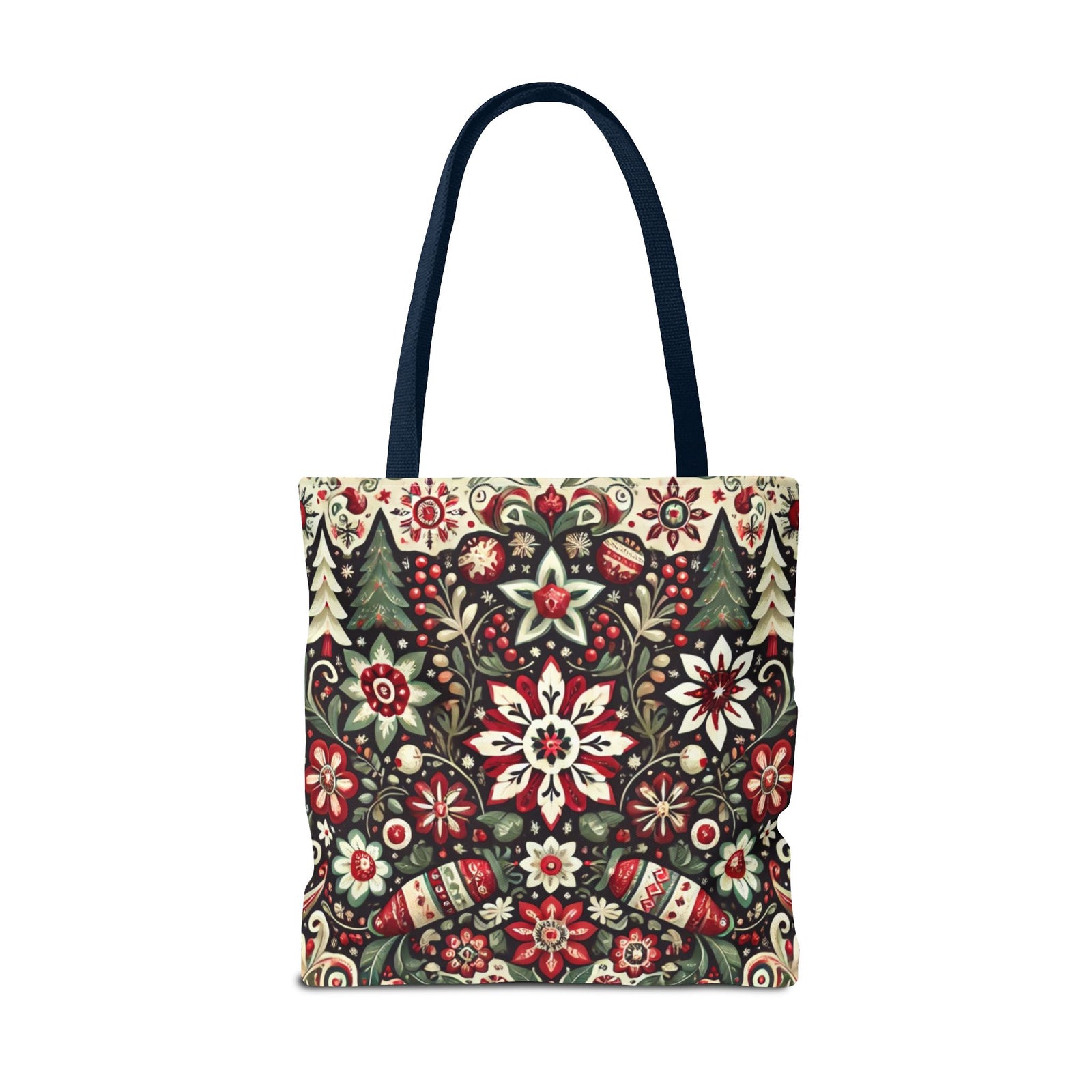 Antique Holiday Retro Christmas Folk Art Tote Bag
