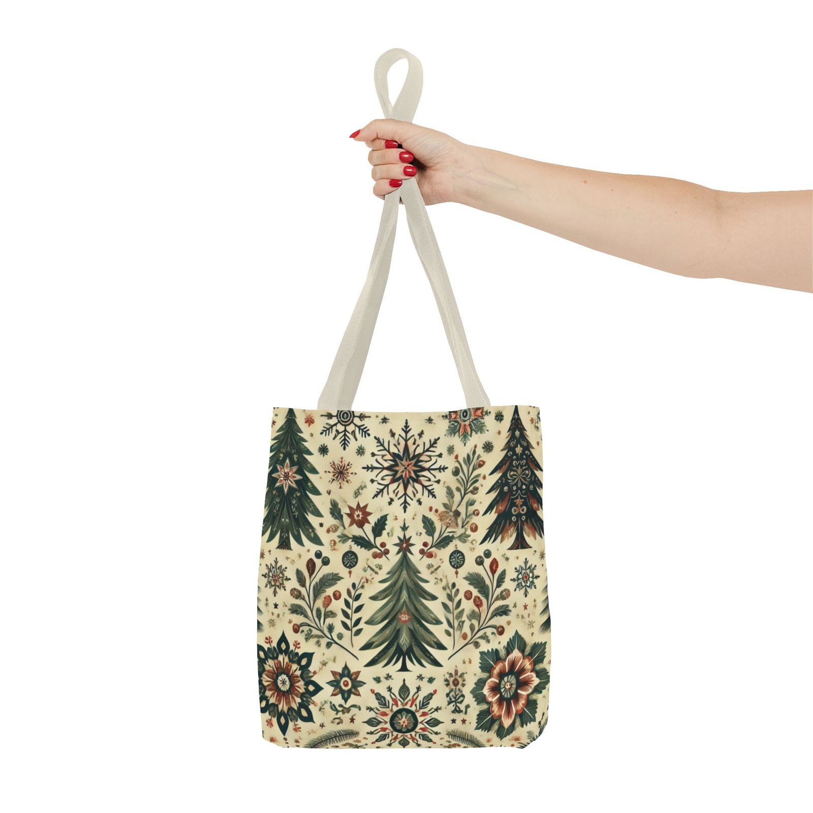 Vintage Retro Christmas Tree Holiday Tote Bag