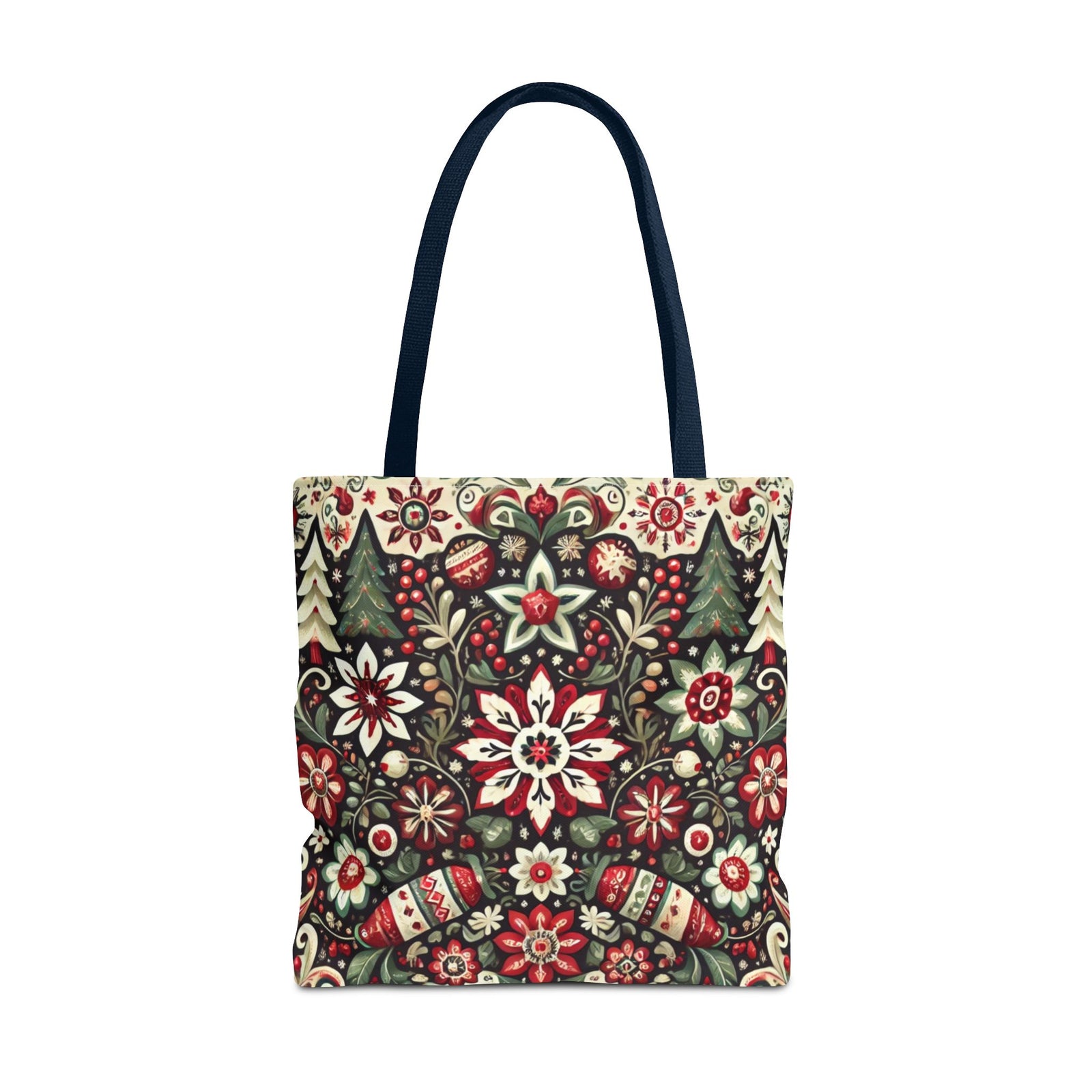 Antique Holiday Retro Christmas Folk Art Tote Bag