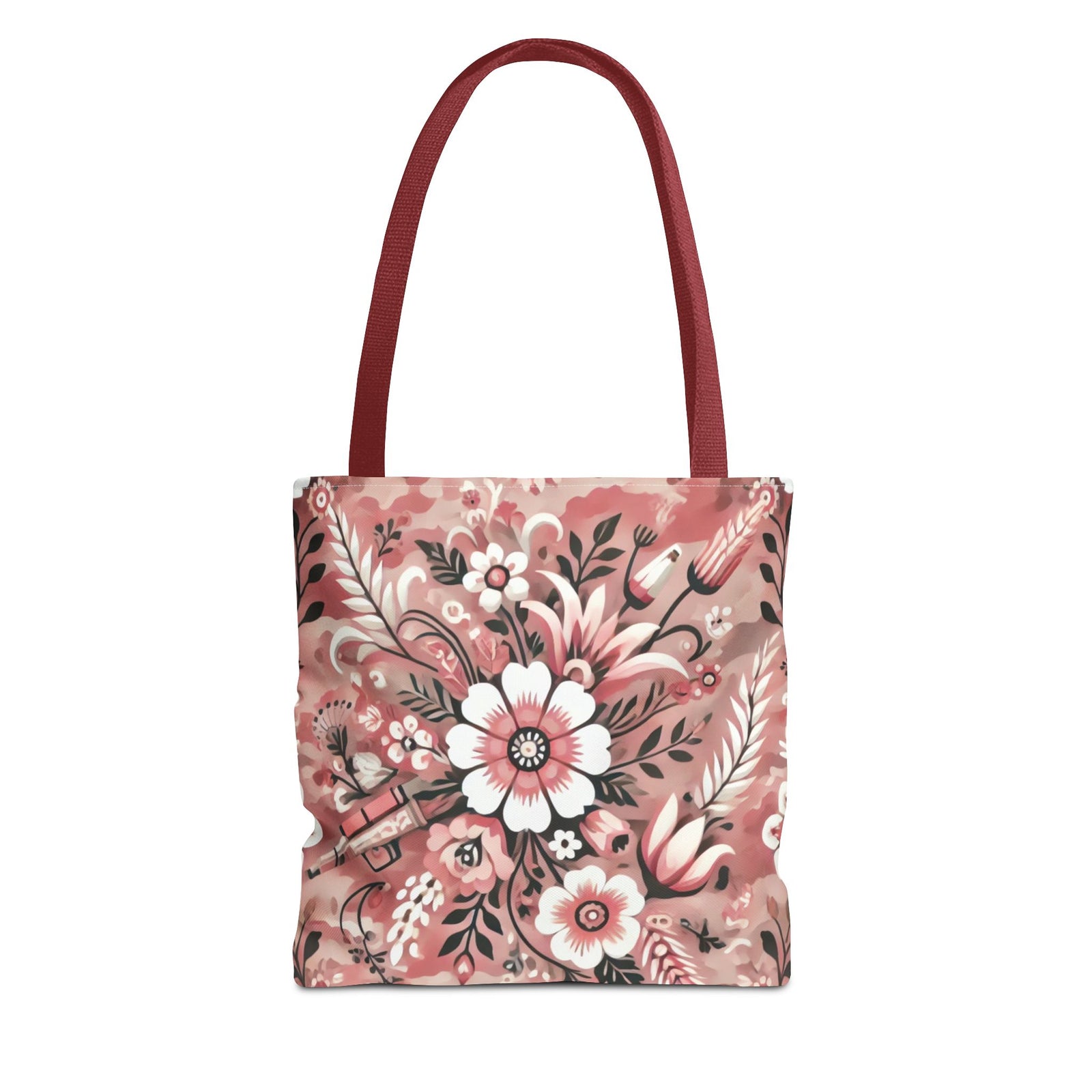 Pink Camouflage Floral Pattern Tote Bag