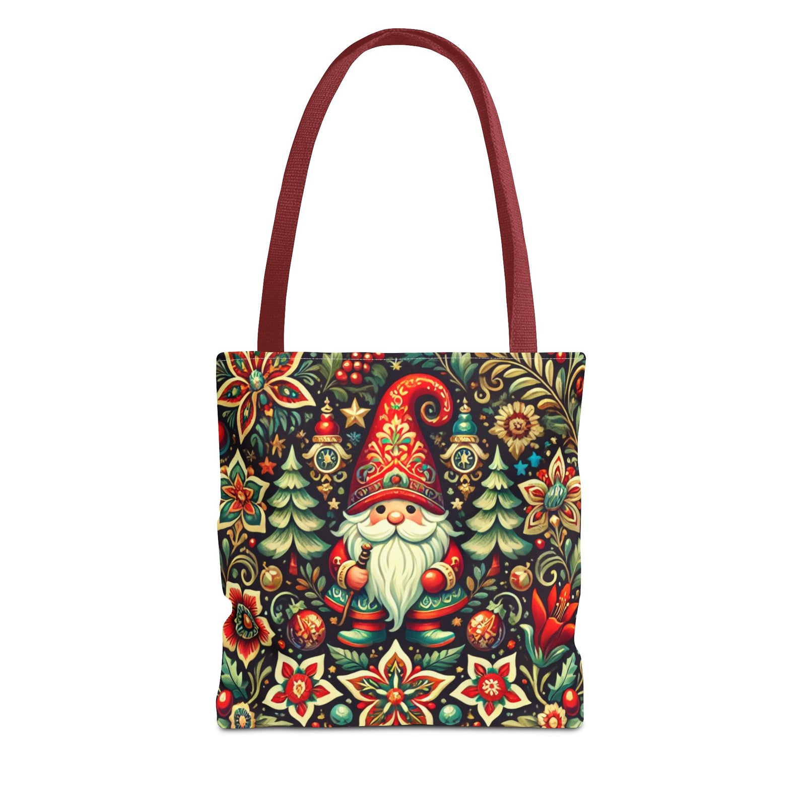 Christmas Gnome Festive Holiday Polish Folk Art Pattern Tote Bag