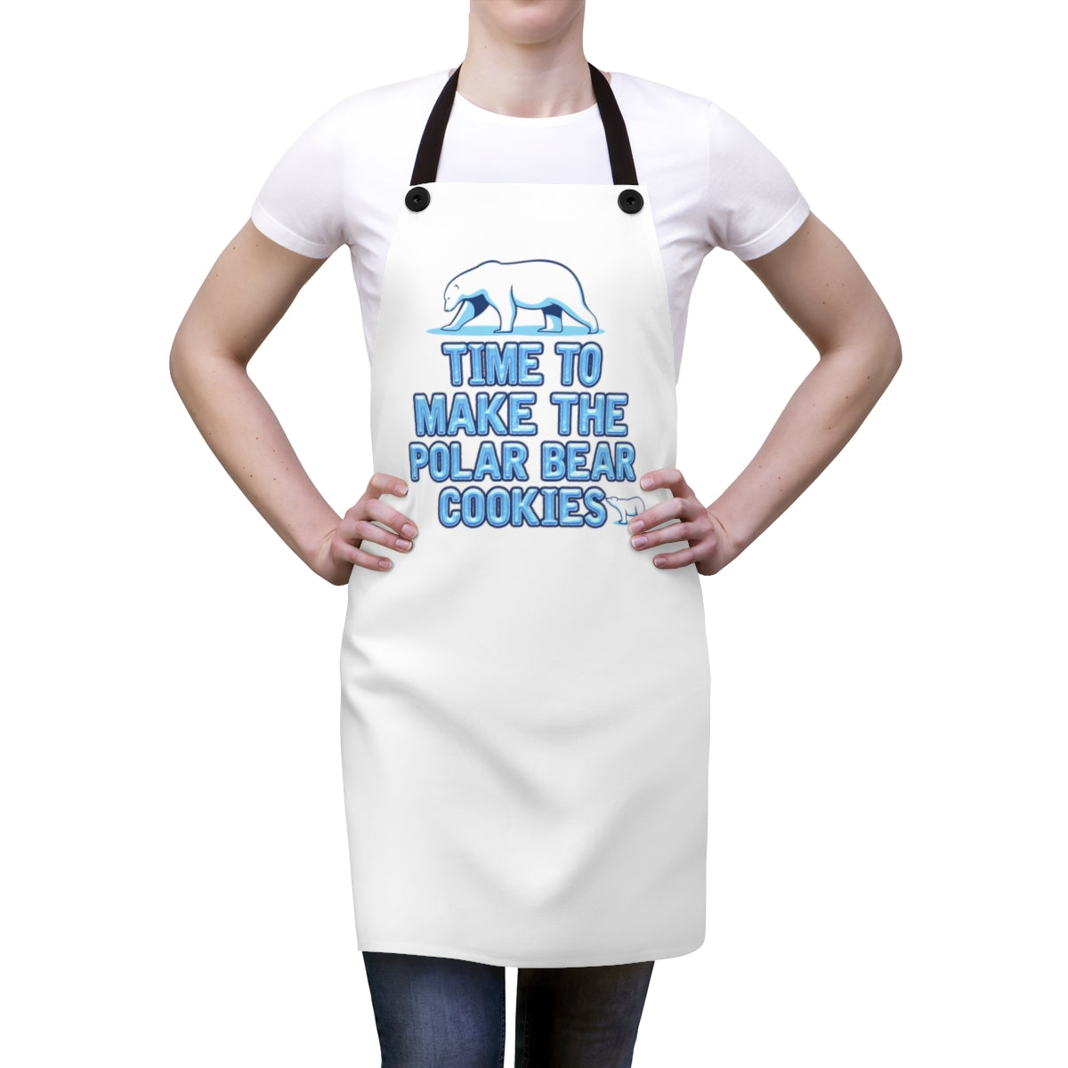 Time To Make The Polar Bear Cookies Apron Accessories Printify