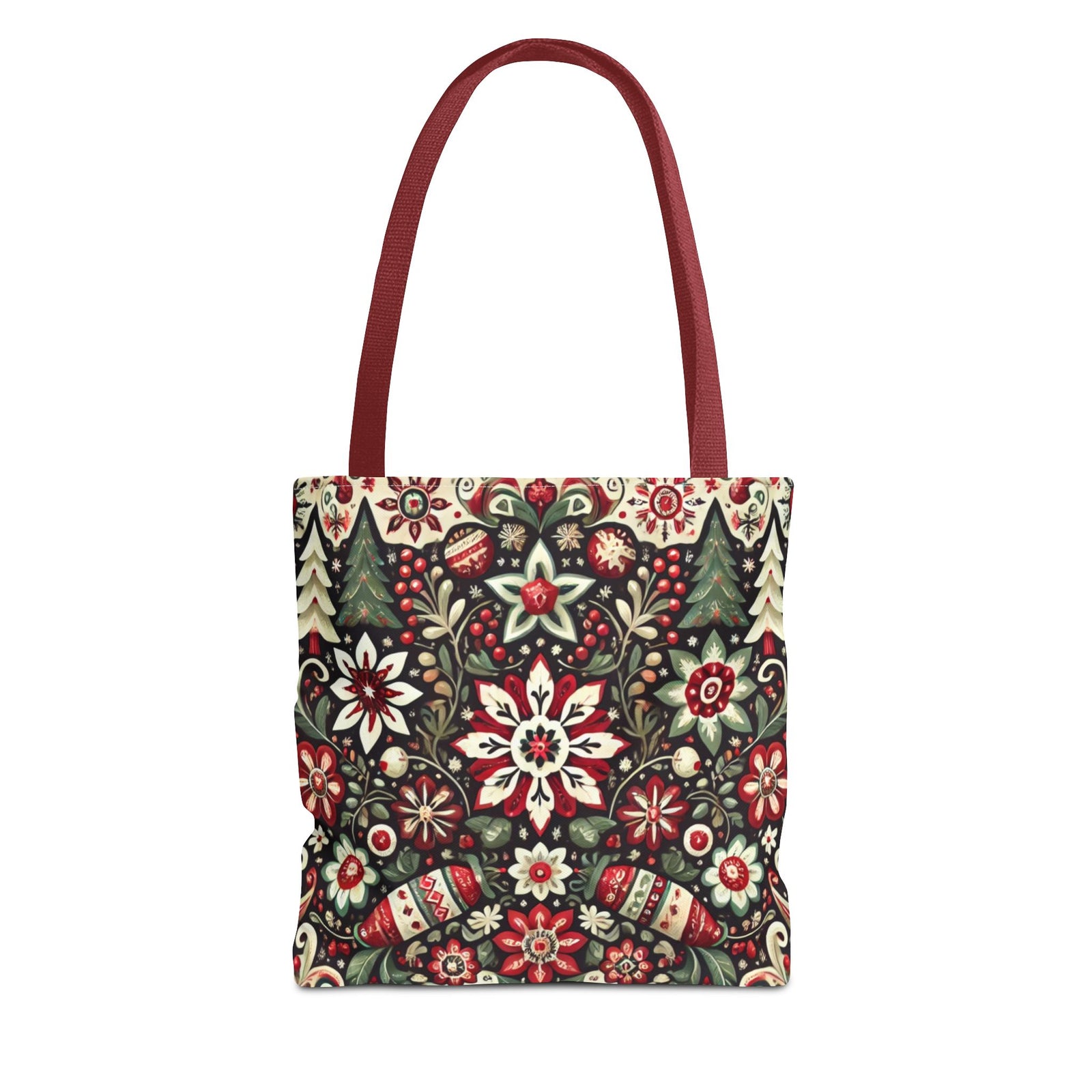 Antique Holiday Retro Christmas Folk Art Tote Bag