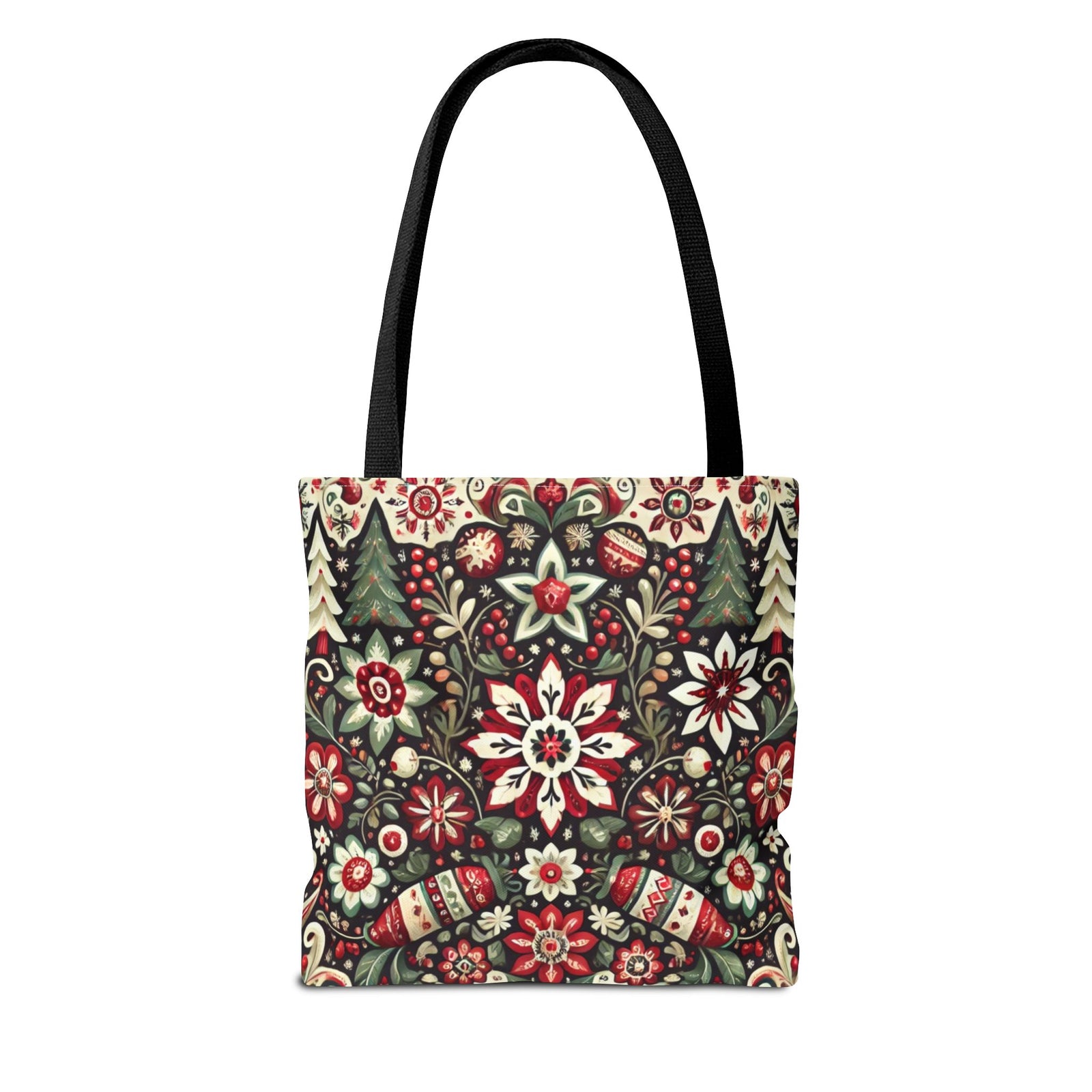 Antique Holiday Retro Christmas Folk Art Tote Bag