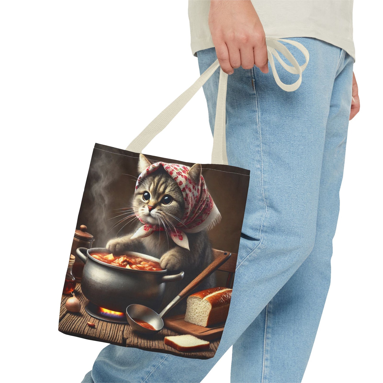 Cute Polish Cat Cooking Bigos Tote Bag