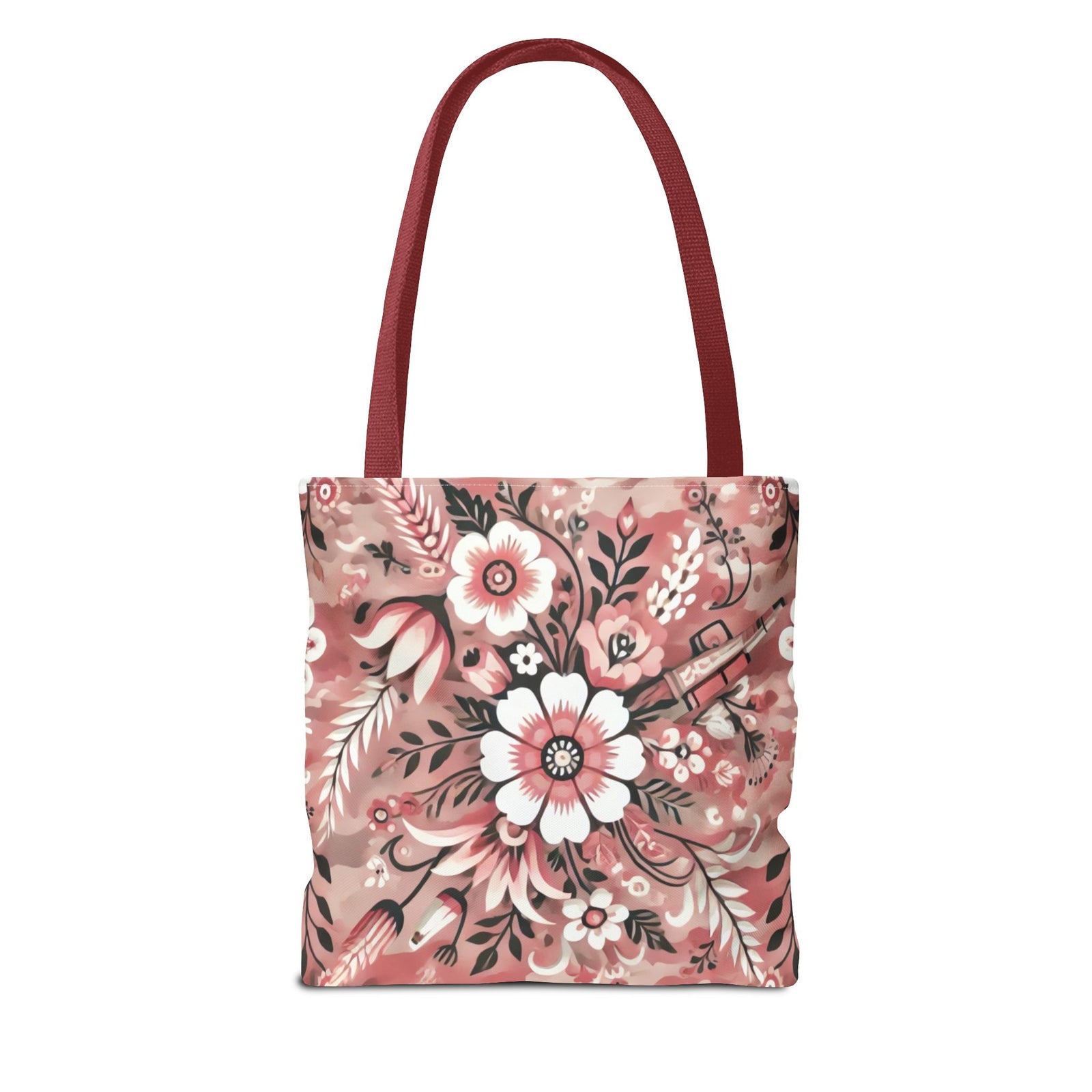 Pink Camouflage Floral Pattern Tote Bag