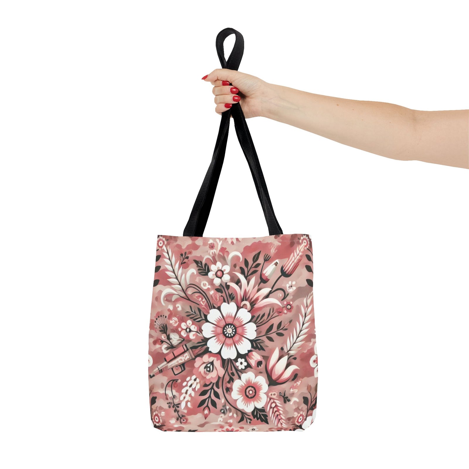 Pink Camouflage Floral Pattern Tote Bag