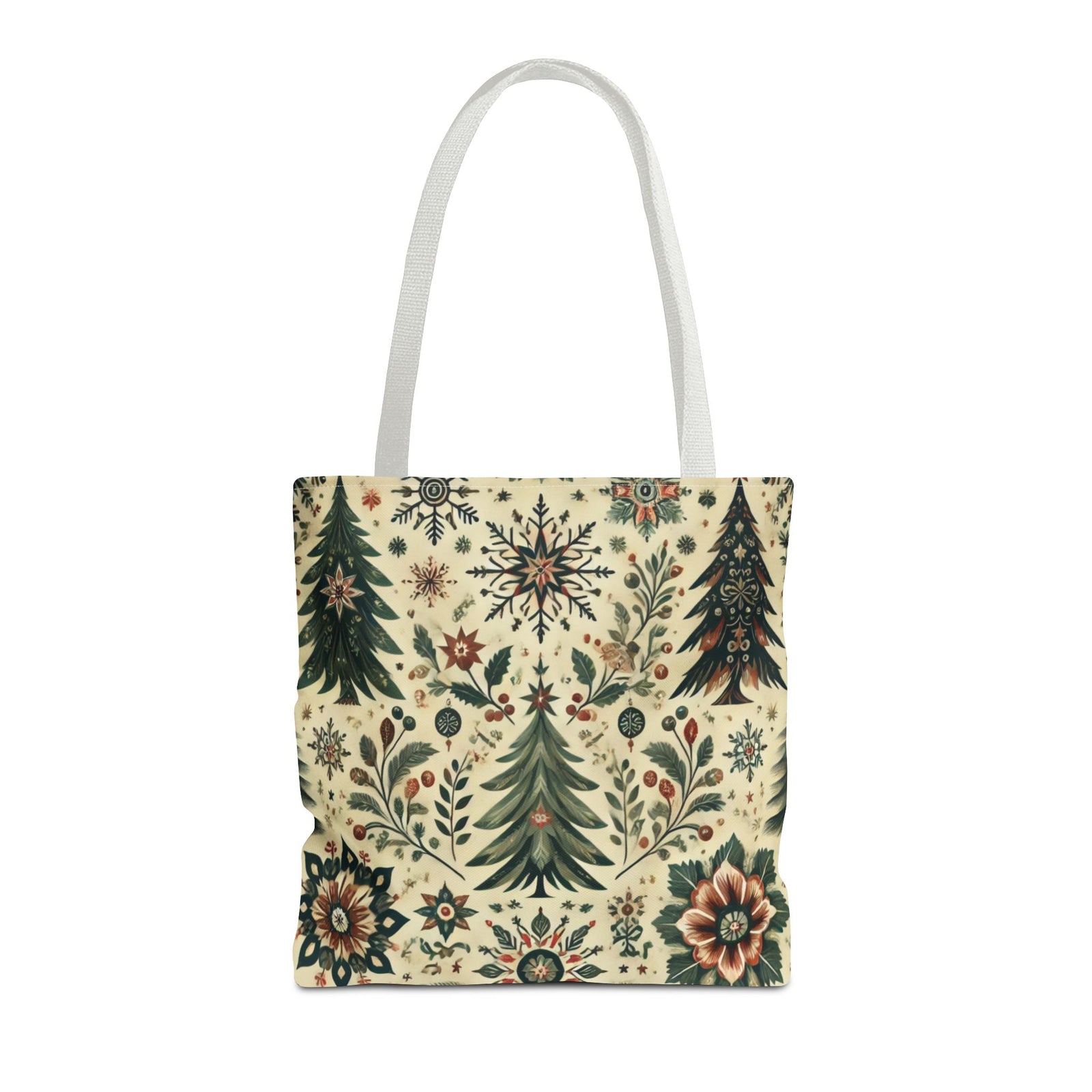Vintage Retro Christmas Tree Holiday Tote Bag