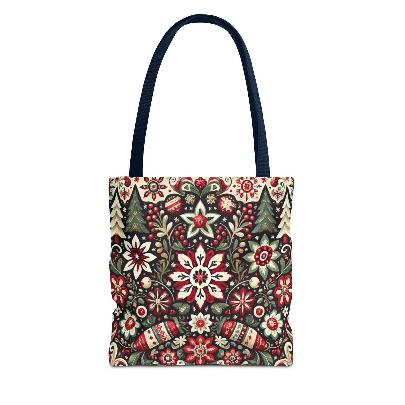 Antique Holiday Retro Christmas Folk Art Tote Bag