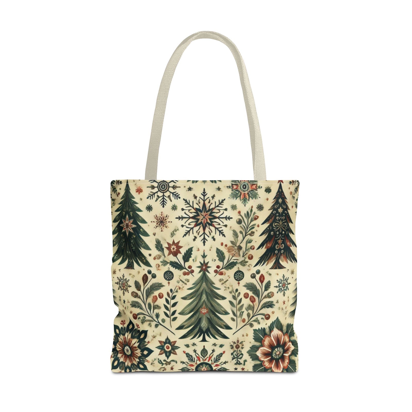 Vintage Retro Christmas Tree Holiday Tote Bag