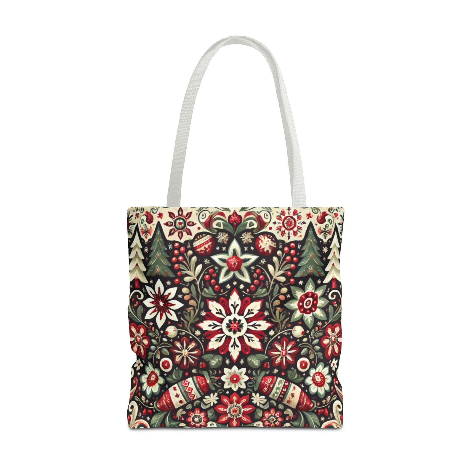 Antique Holiday Retro Christmas Folk Art Tote Bag