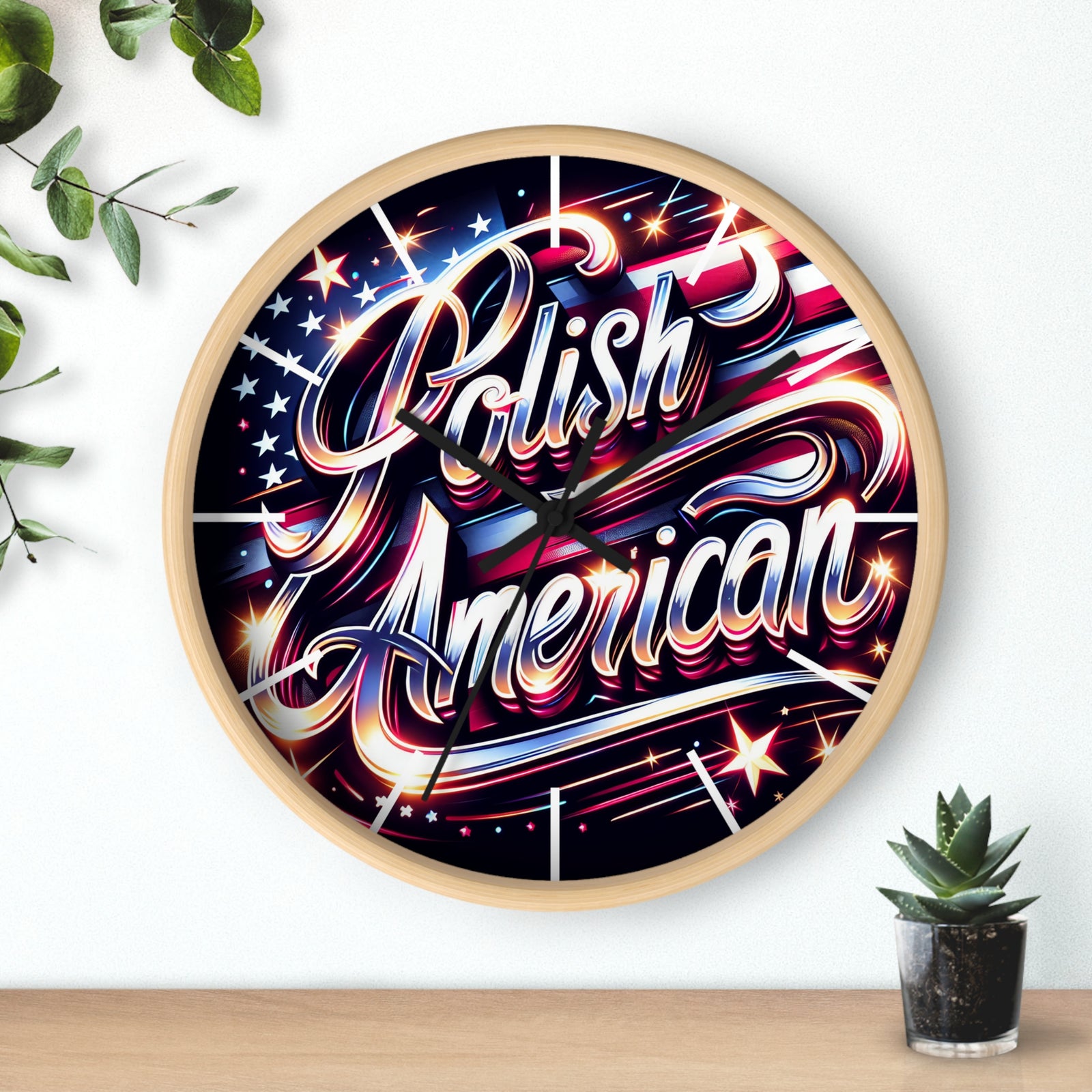 Polish American Pride Wall Clock