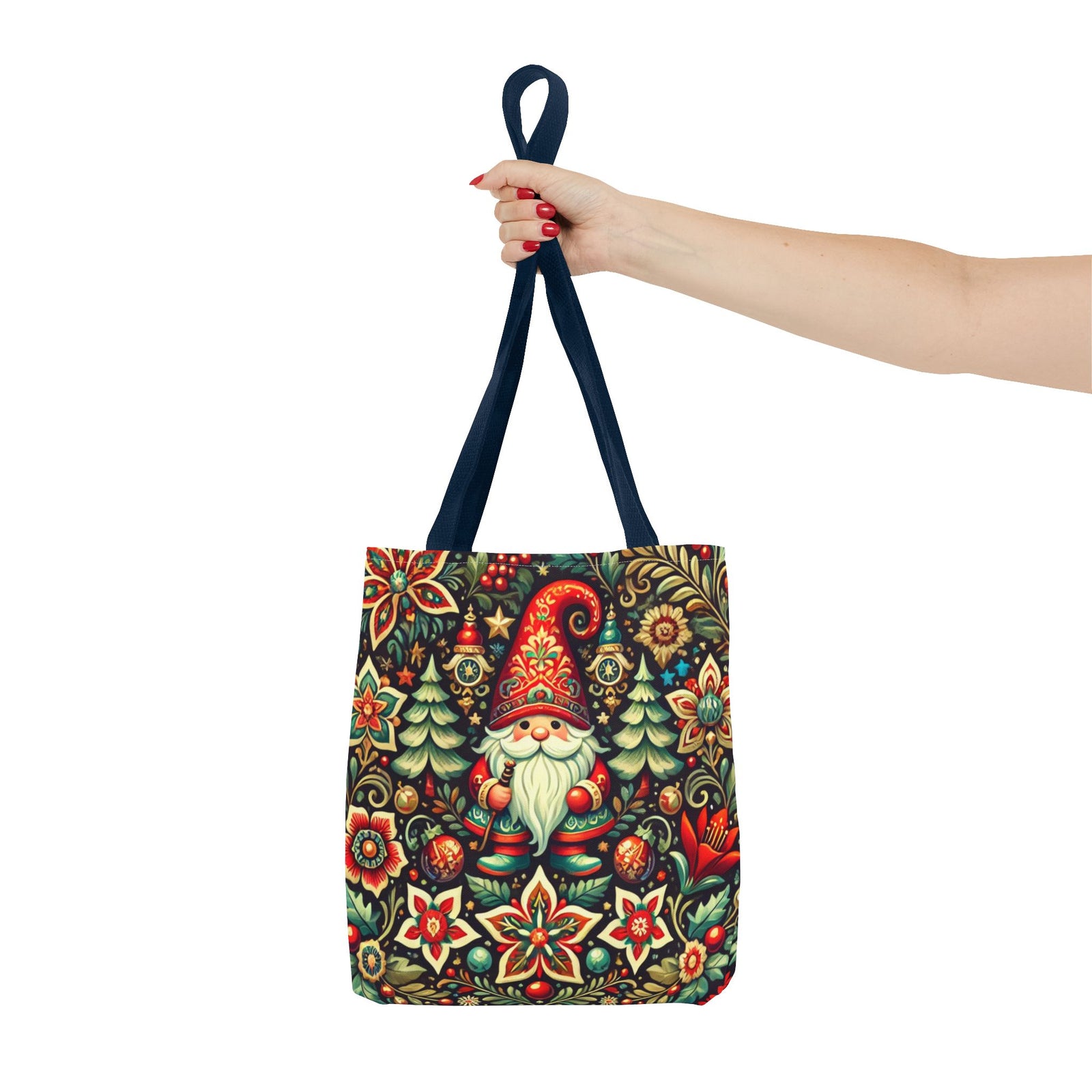 Christmas Gnome Festive Holiday Polish Folk Art Pattern Tote Bag