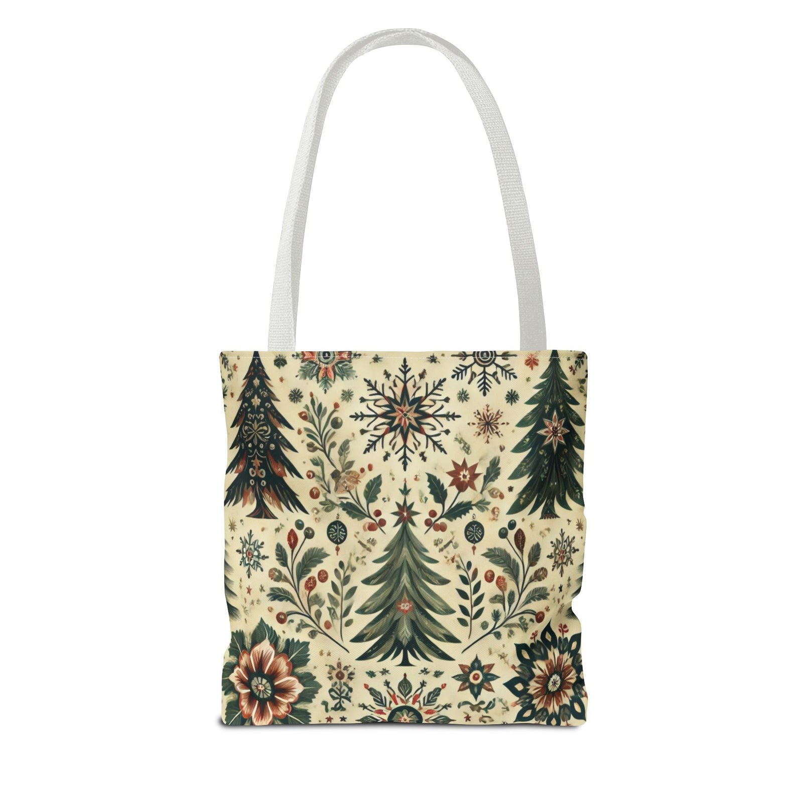 Vintage Retro Christmas Tree Holiday Tote Bag