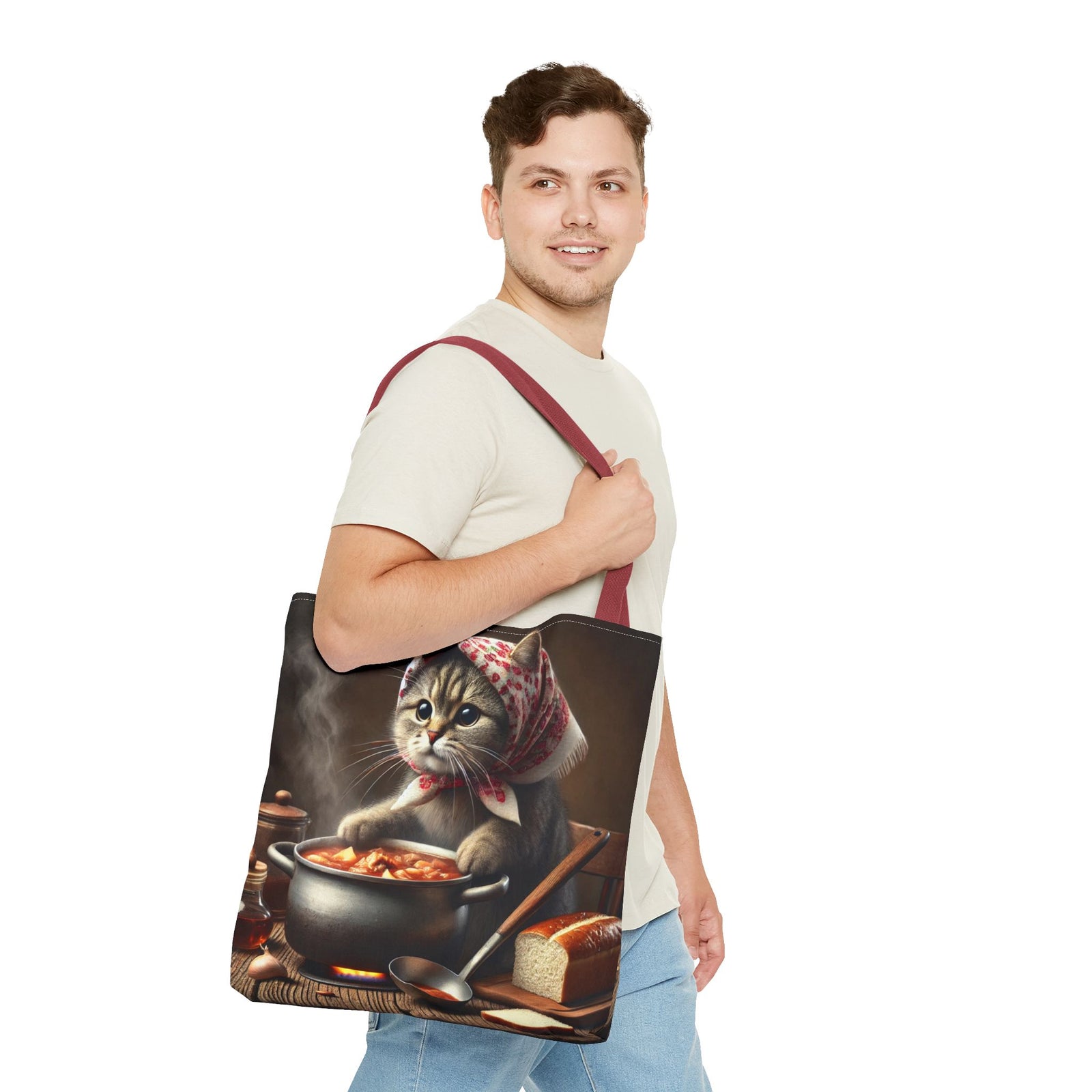 Cute Polish Cat Cooking Bigos Tote Bag