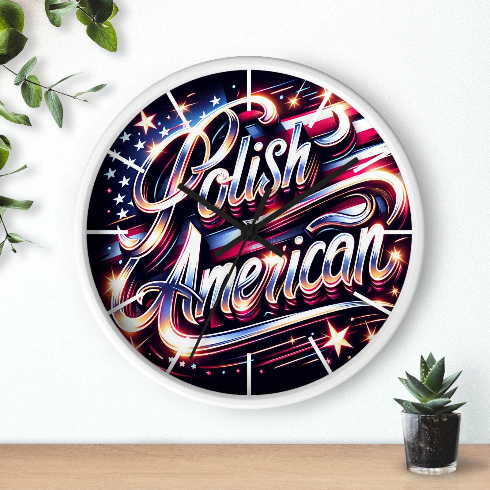 Polish American Pride Wall Clock
