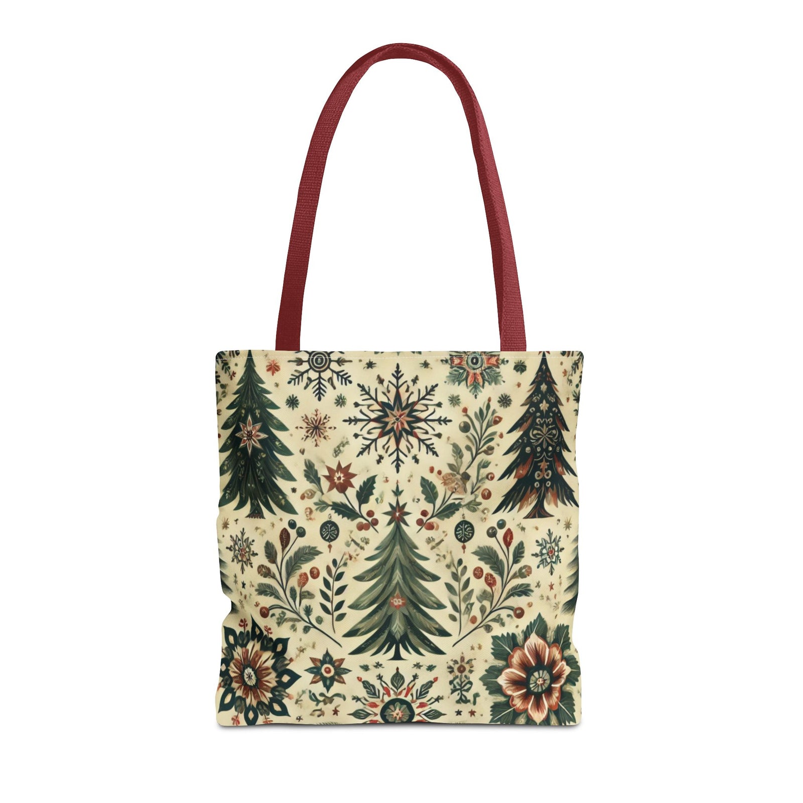 Vintage Retro Christmas Tree Holiday Tote Bag