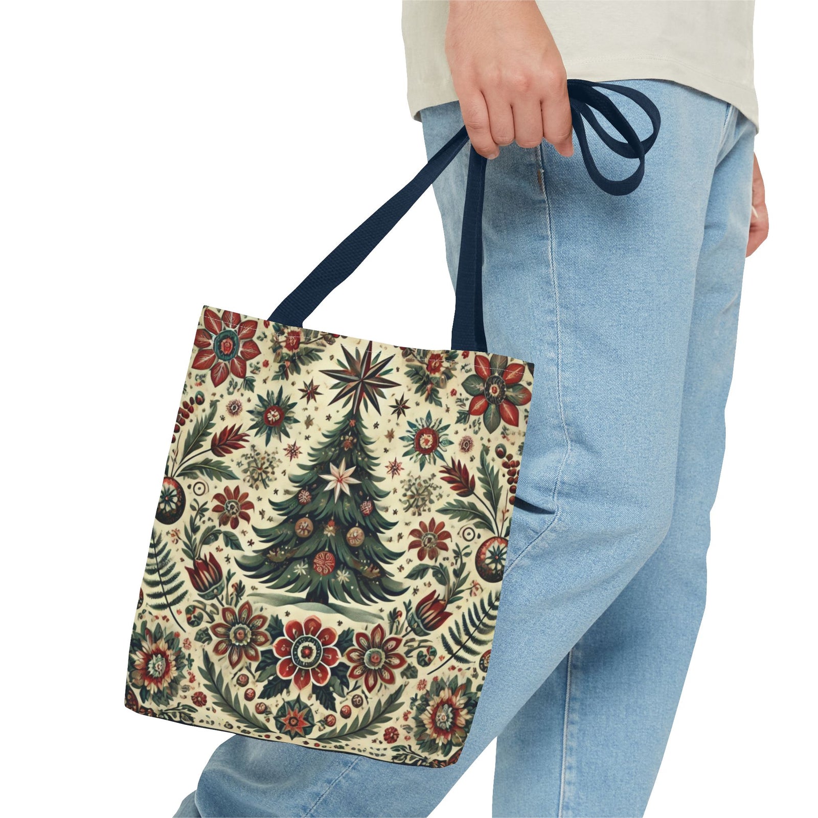 Vintage Christmas Tree Retro Tote Bag