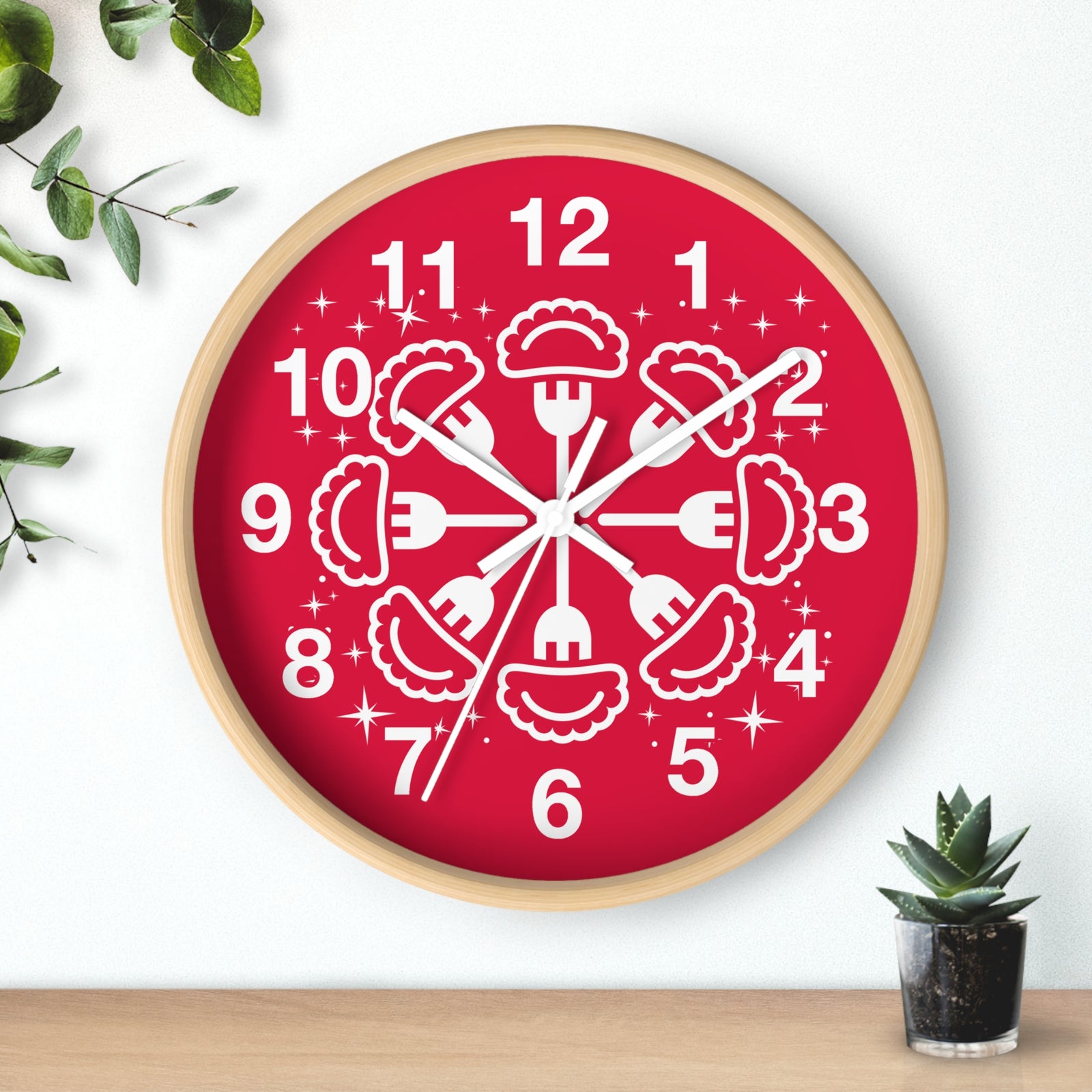 Pierogi Snowflake Wall Clock