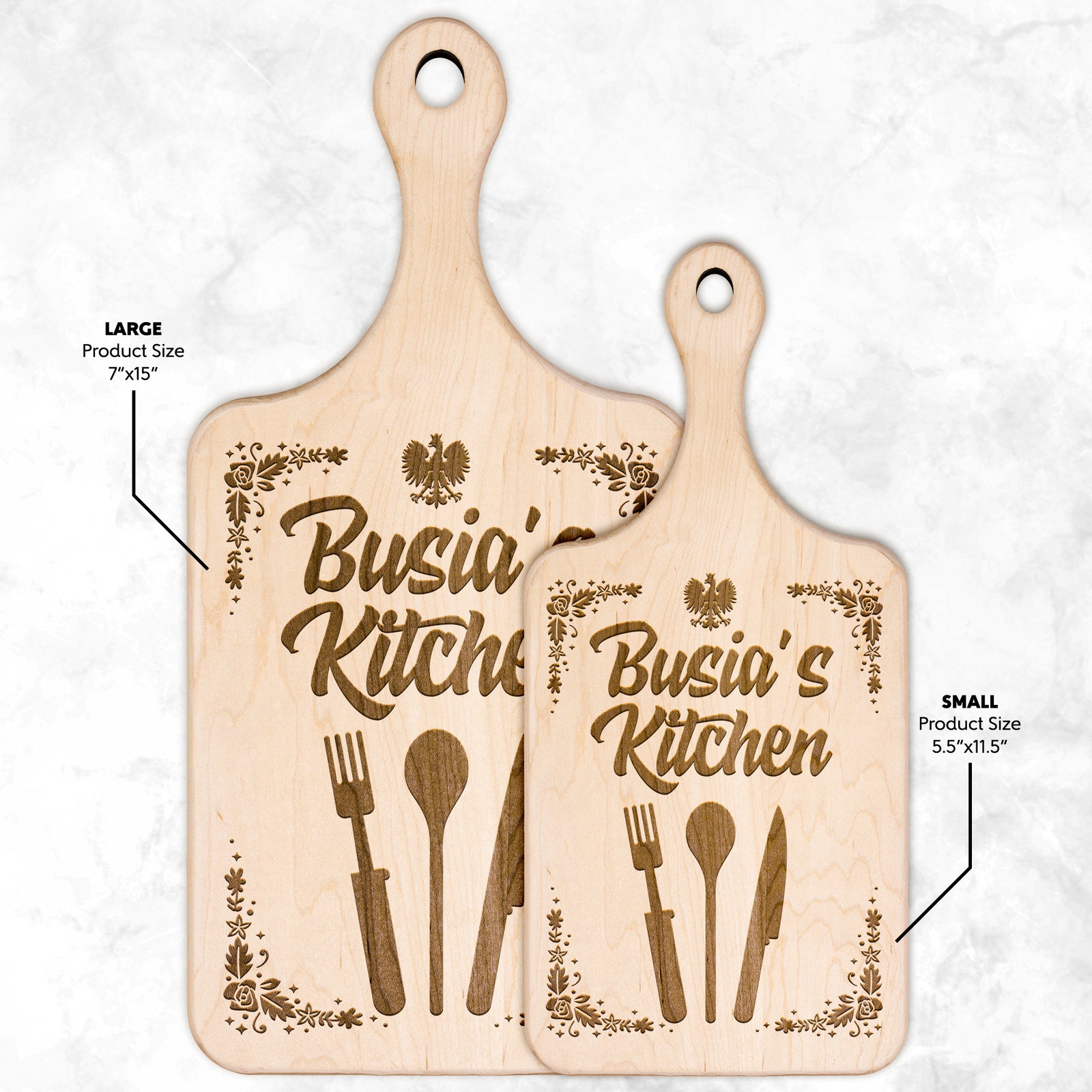 Busia's Kitchen Hardwood Paddle Cutting Board Kitchenware teelaunch Small Maple