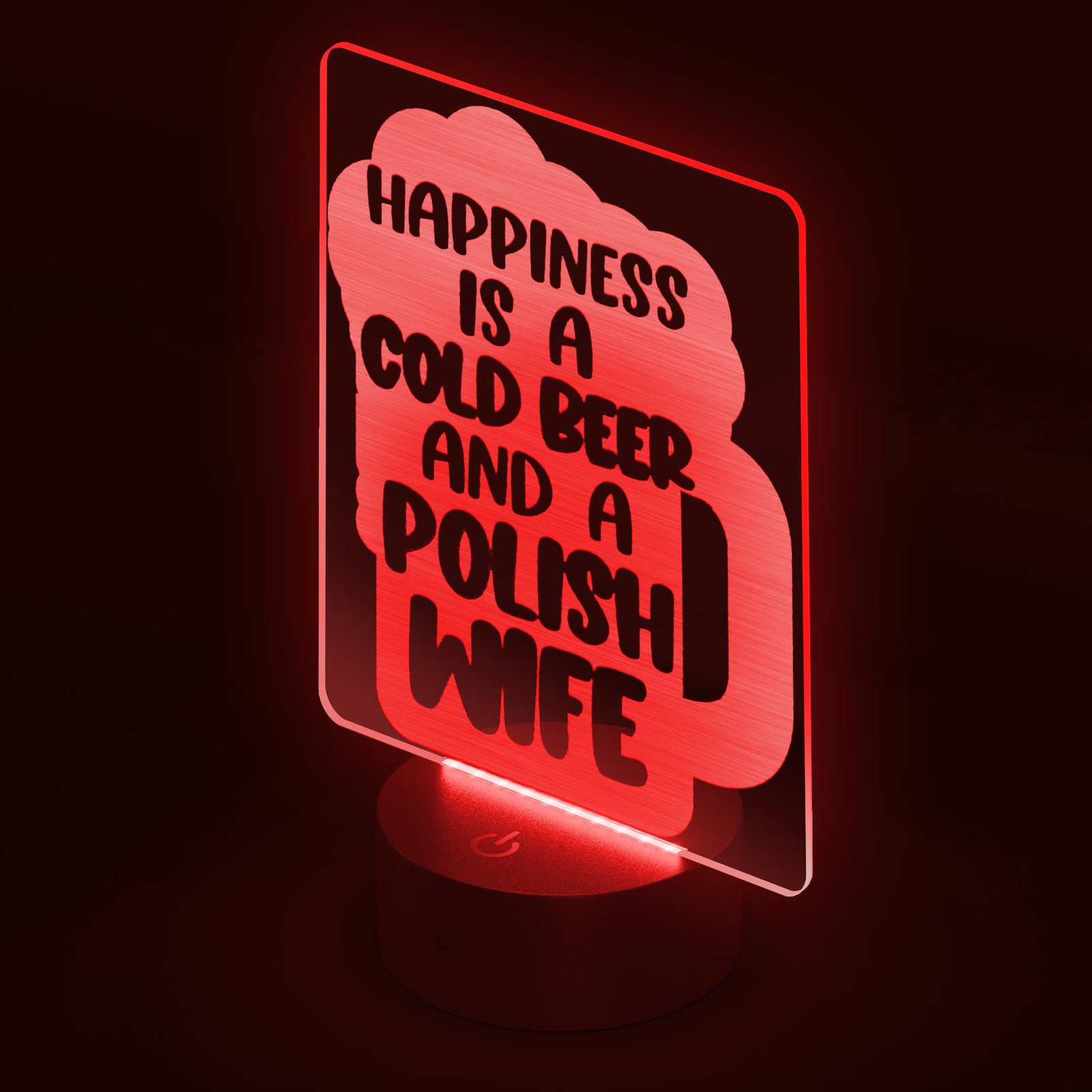 Cold Beer Polish Wife Rectangle Acrylic LED Sign LED Signs teelaunch