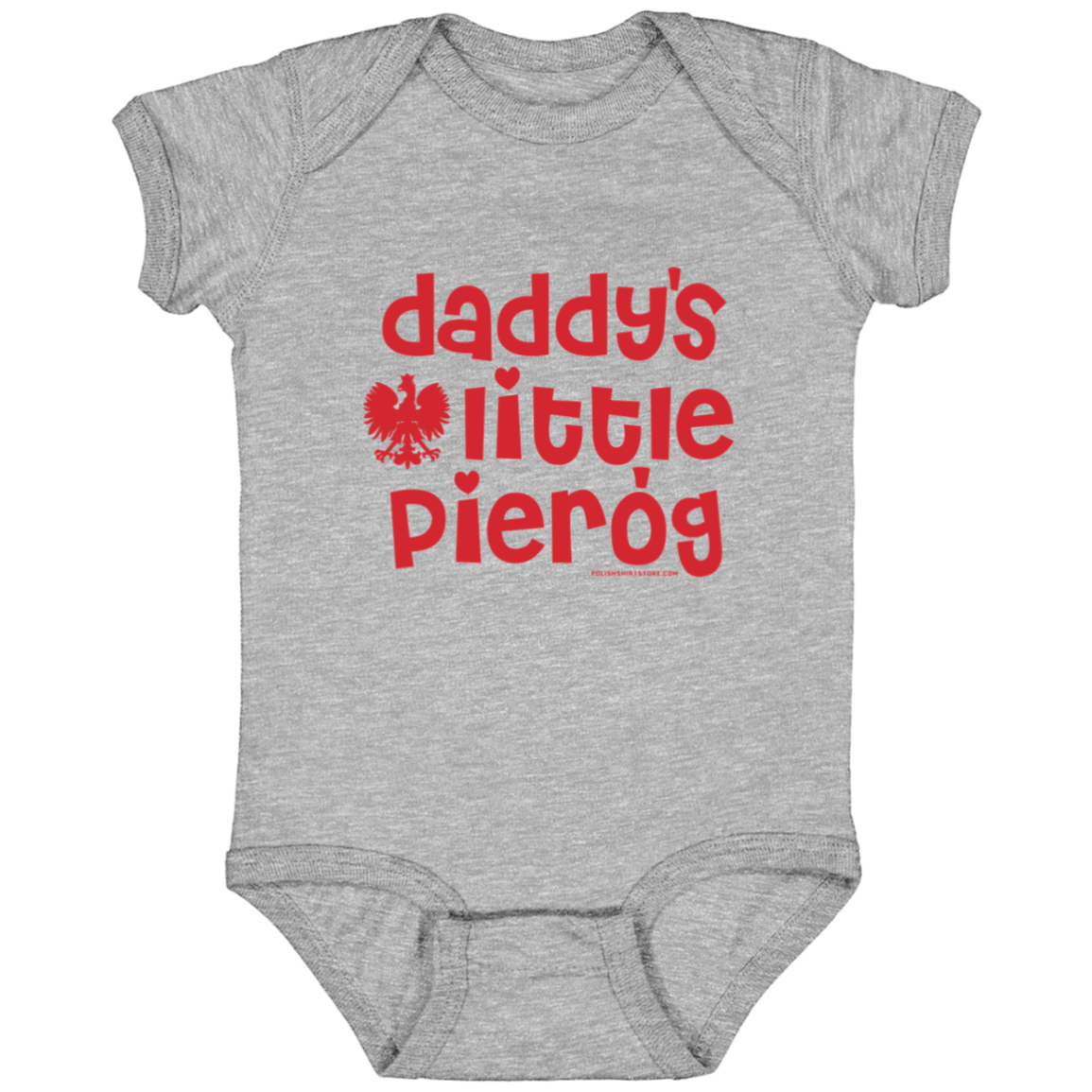 Daddy's Little Pierogi Infant Bodysuit Baby CustomCat Heather Grey Newborn