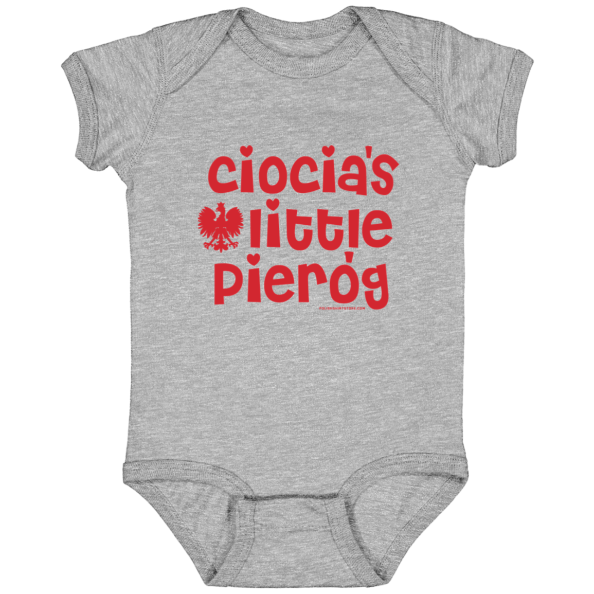 Ciocia's Little Pierogi Infant Bodysuit Baby CustomCat Heather Grey Newborn