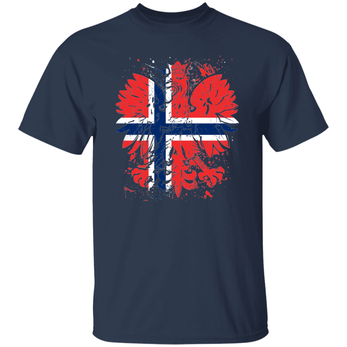 Polish Norweign Heritage T-Shirts CustomCat Navy S