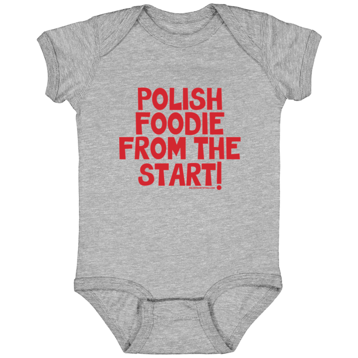 Polish Foodie From The Start Infant Bodysuit Baby CustomCat Heather Grey Newborn