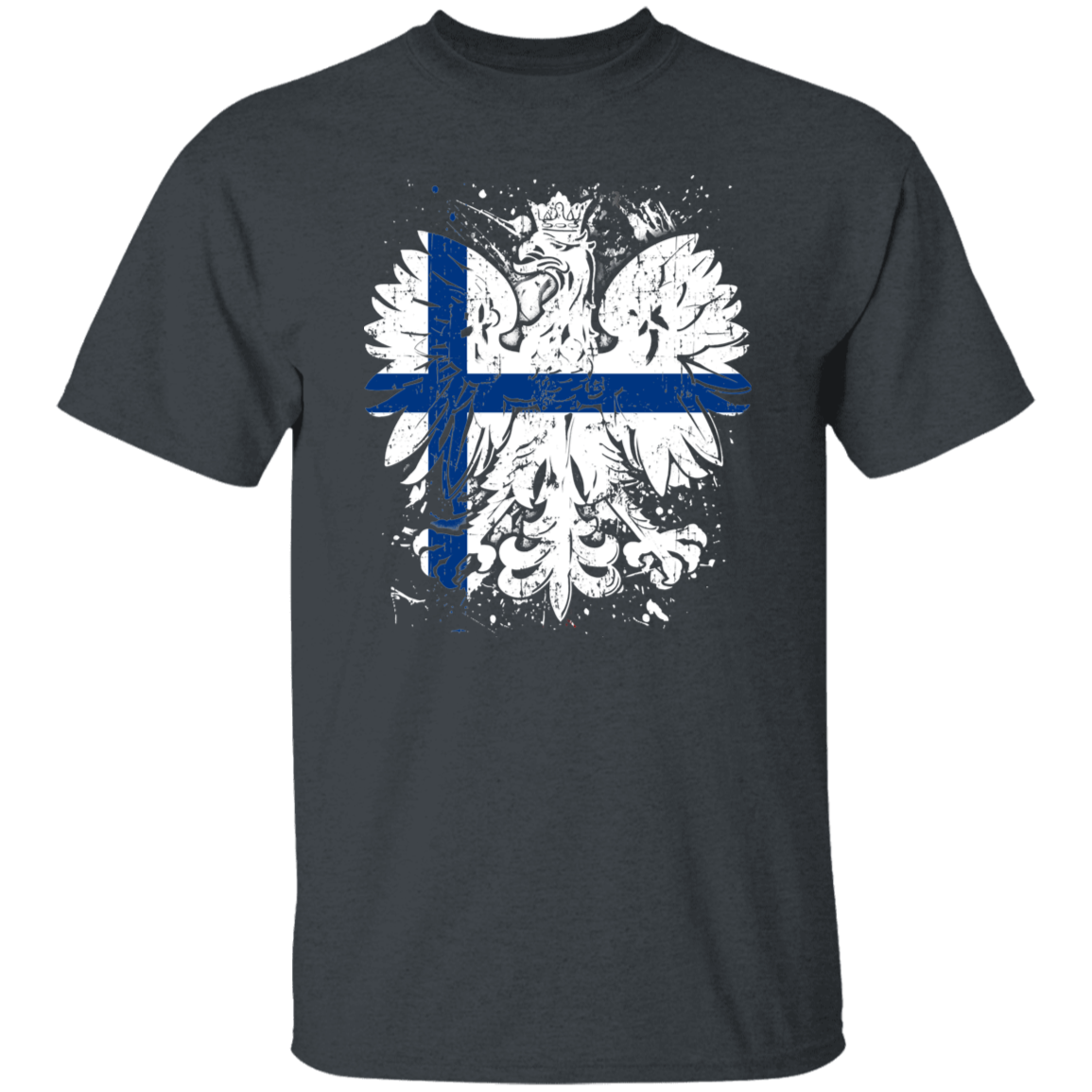 Polish Finnish Heritage T-Shirts CustomCat Dark Heather S