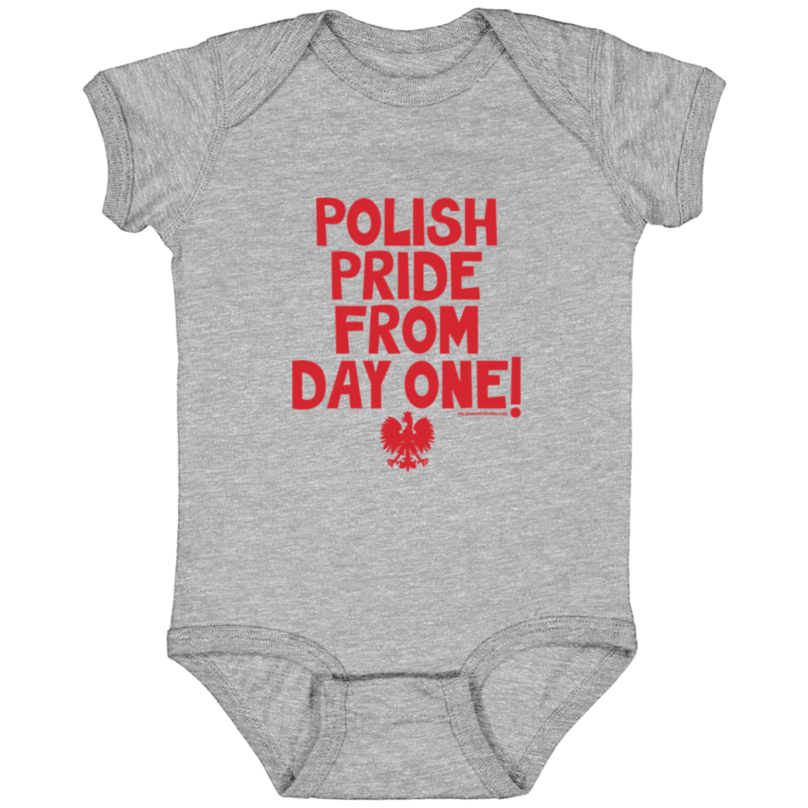 Polish Pride From Day One Infant Bodysuit Baby CustomCat Heather Grey Newborn