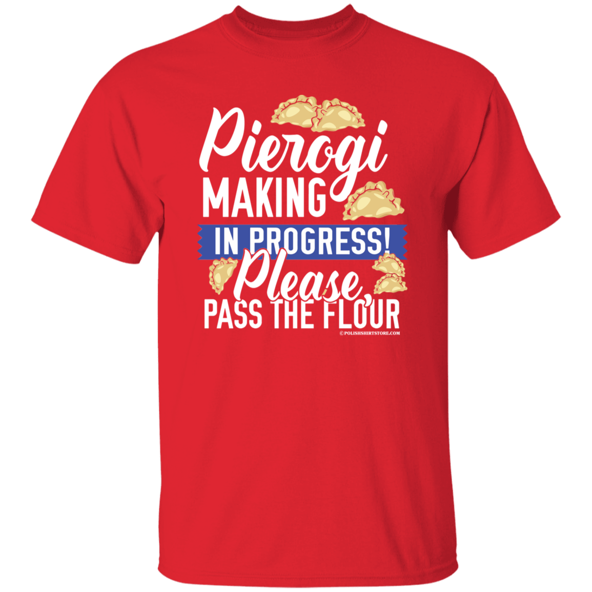 Pierogi Making In Progress (Dark Tees) T-Shirts CustomCat Red S