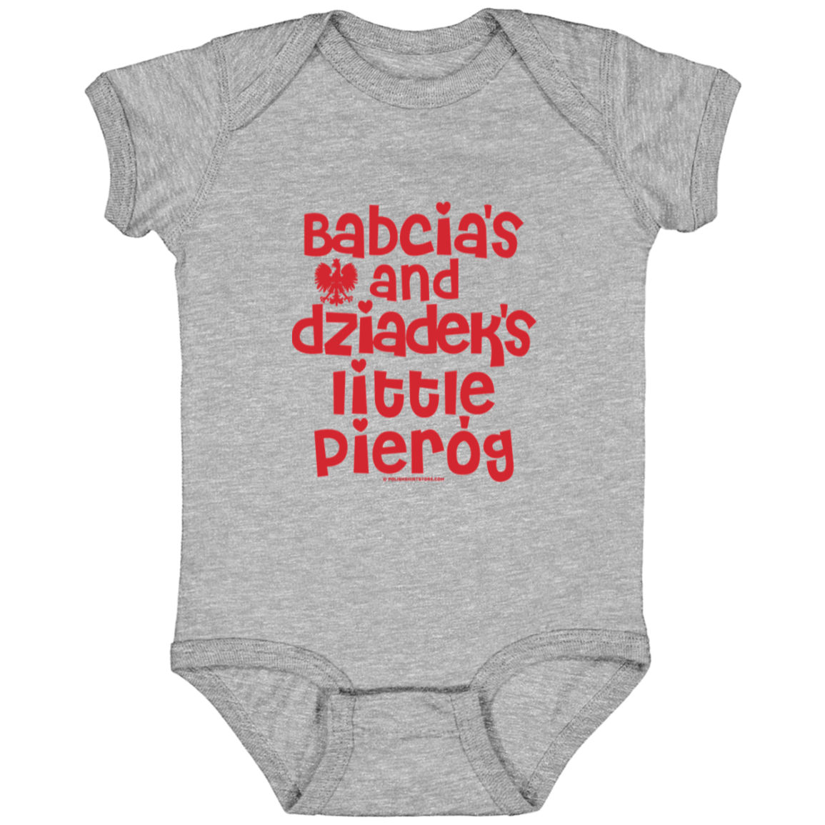 Babcia & Dziadek's Little Pierog Infant Bodysuit Baby CustomCat Heather Grey Newborn