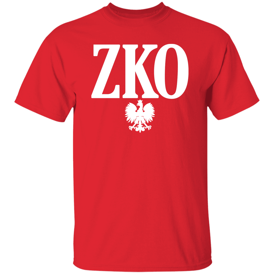 ZKO Polish Surname Ending Apparel CustomCat G500 5.3 oz. T-Shirt Red S
