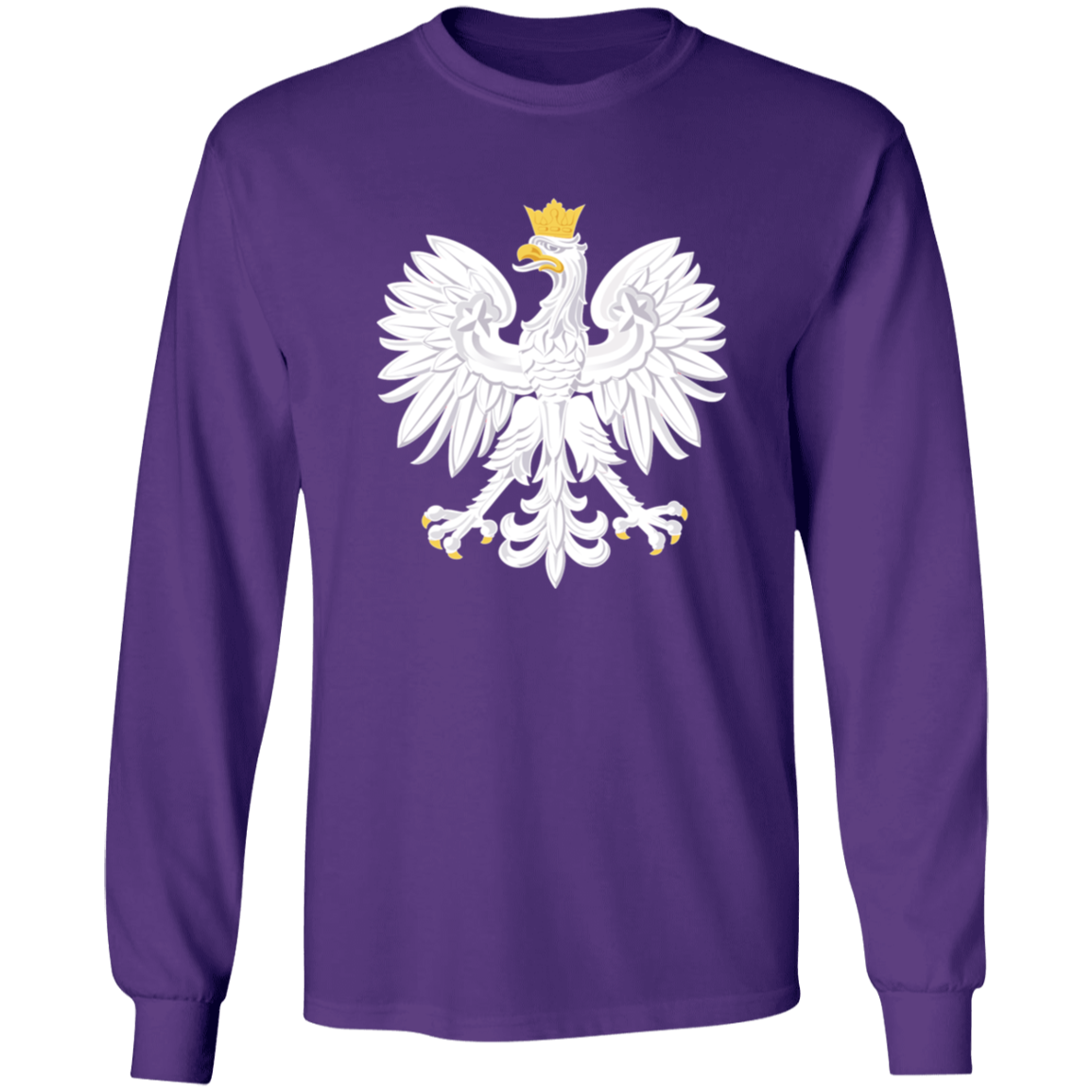 Polish Eagle Long Sleeve Shirt T-Shirts CustomCat Purple S