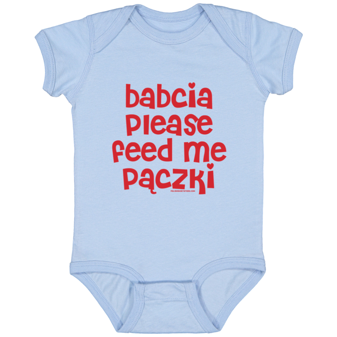 Babcia Please Feed Me Paczki Infant Bodysuit Baby CustomCat Light Blue Newborn