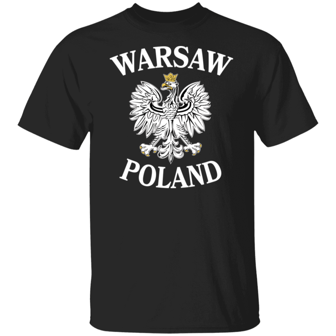Warsaw Poland T-Shirt T-Shirts CustomCat Black S